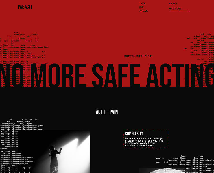 Underground acting studio [WE ACT] — Интерфейсы на Dprofile