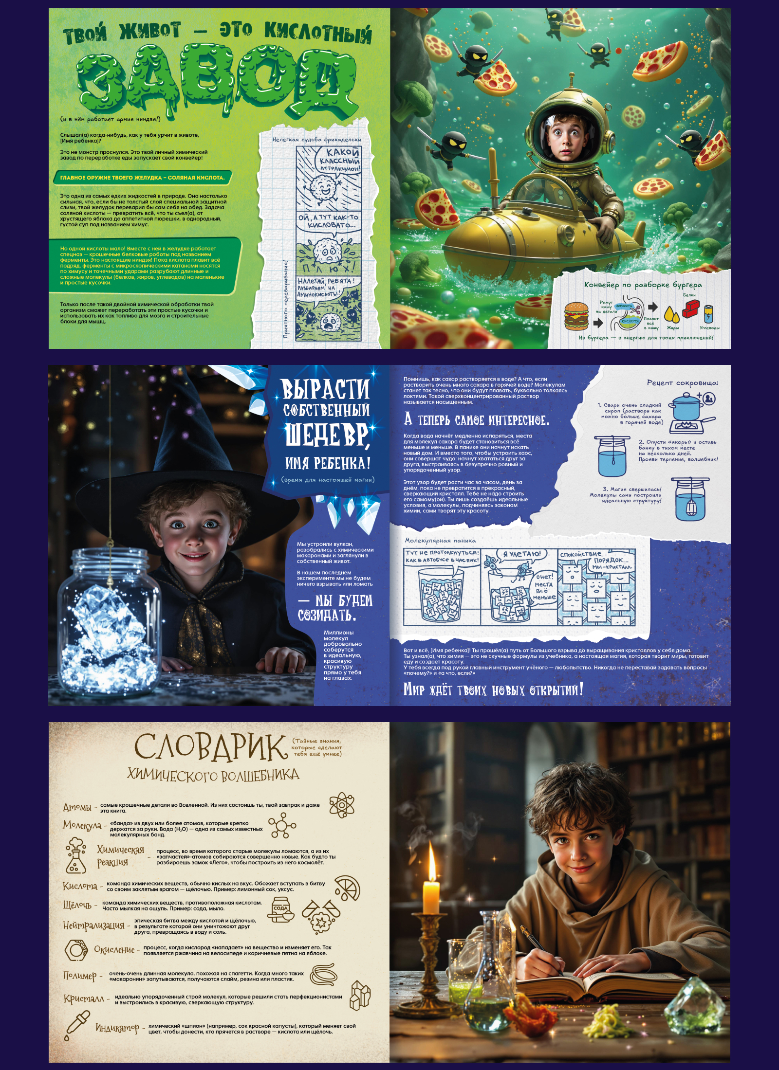 Детская книга "Тайны химии" — Изображение №8 — Иллюстрация, Графика на Dprofile