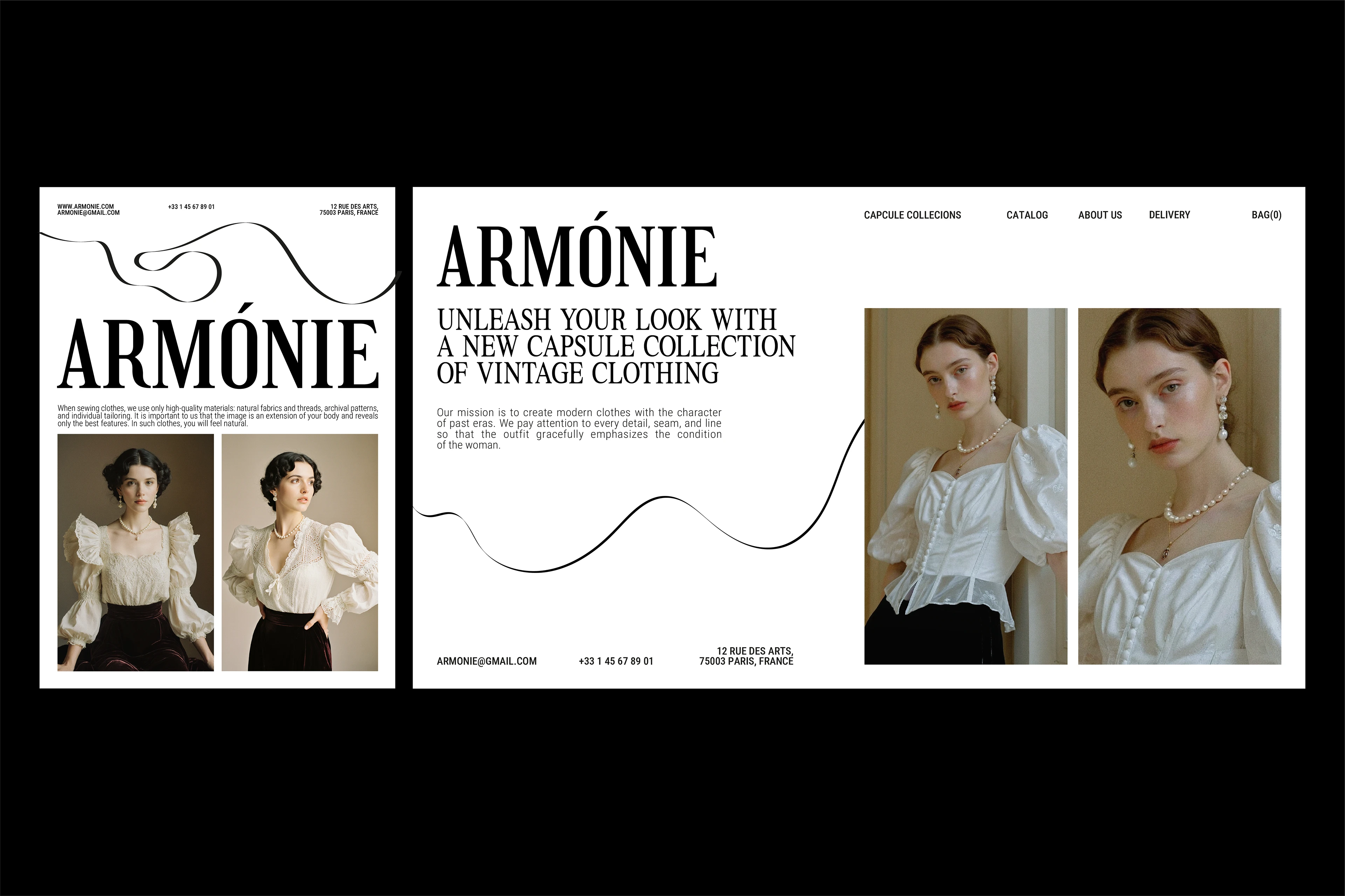 Armо́nie | Айдентика для бренда винтажной женской одежды — Изображение №16 — Брендинг на Dprofile