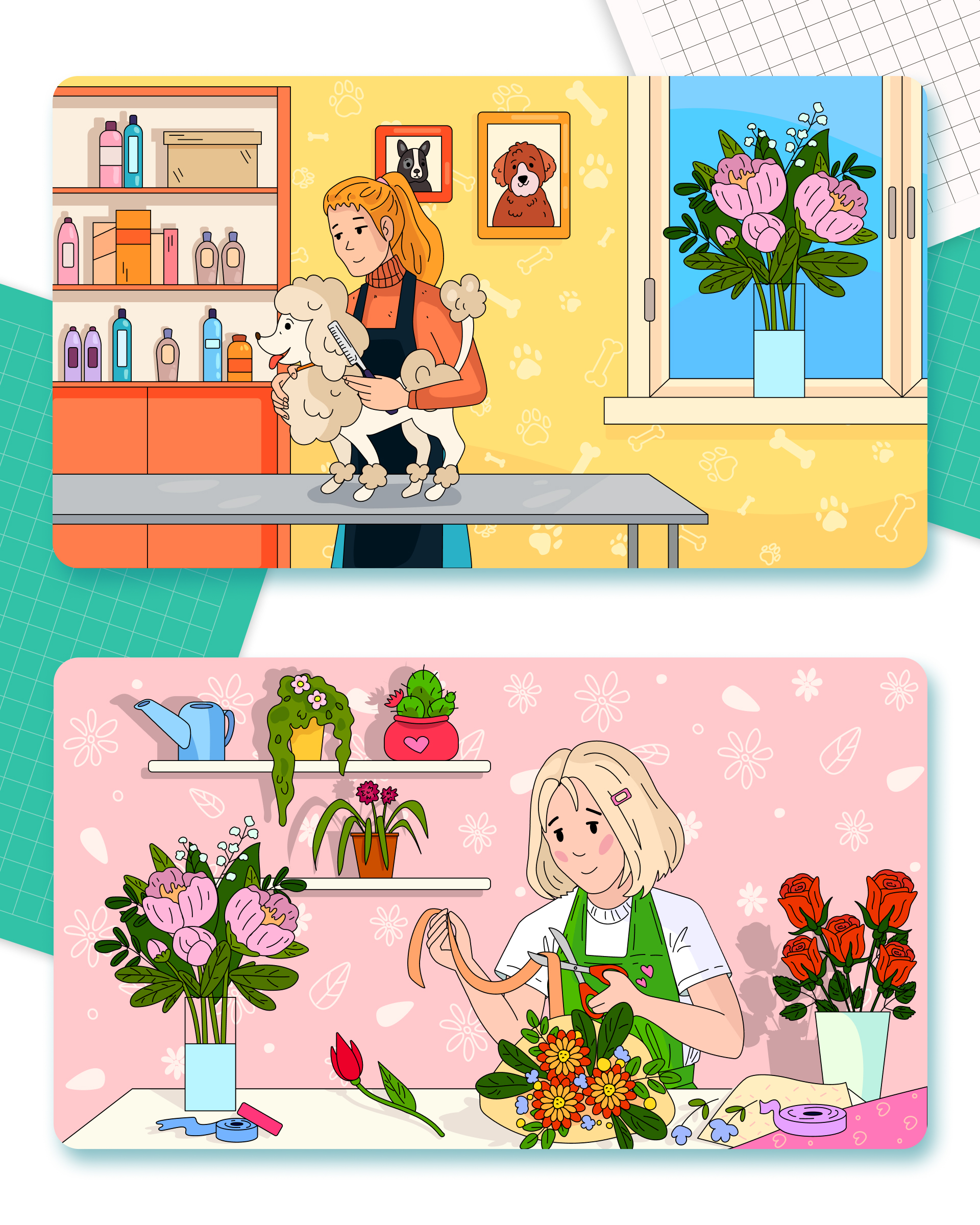 СБЕР Бизнес. Иллюстрации для видеоролика ко дню самозанятых — Изображение №7 — Иллюстрация на Dprofile