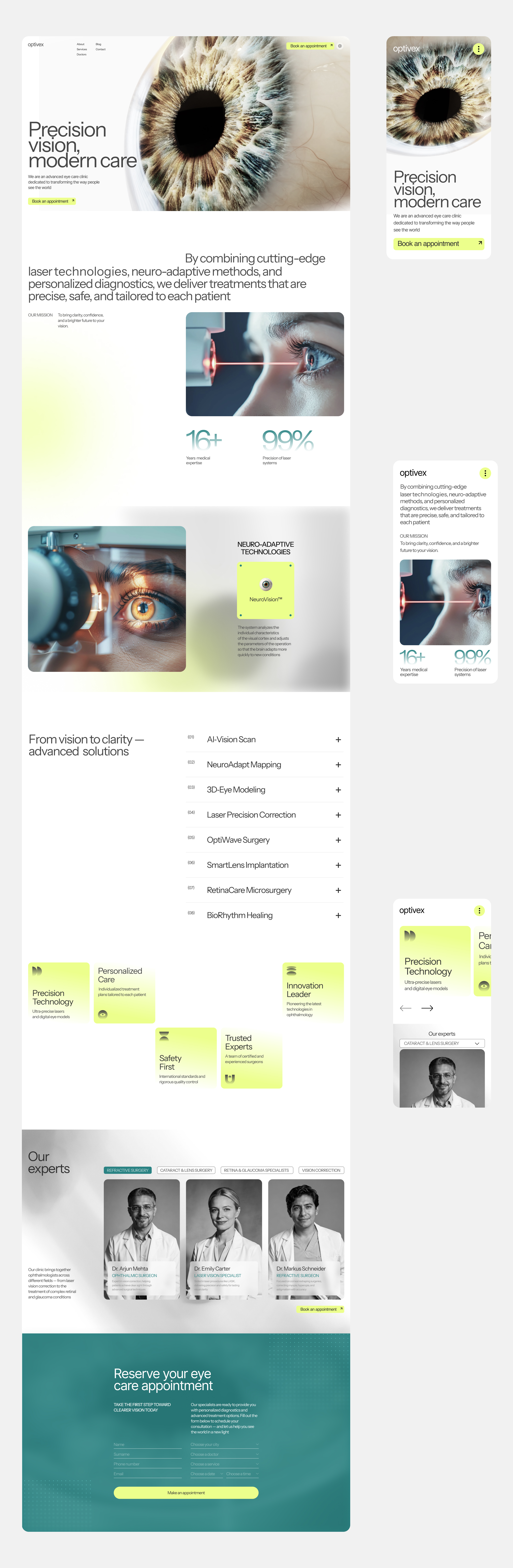 Optivex - Прогрессивная офтальмологическая клиника — Изображение №2 — Интерфейсы, Анимация на Dprofile
