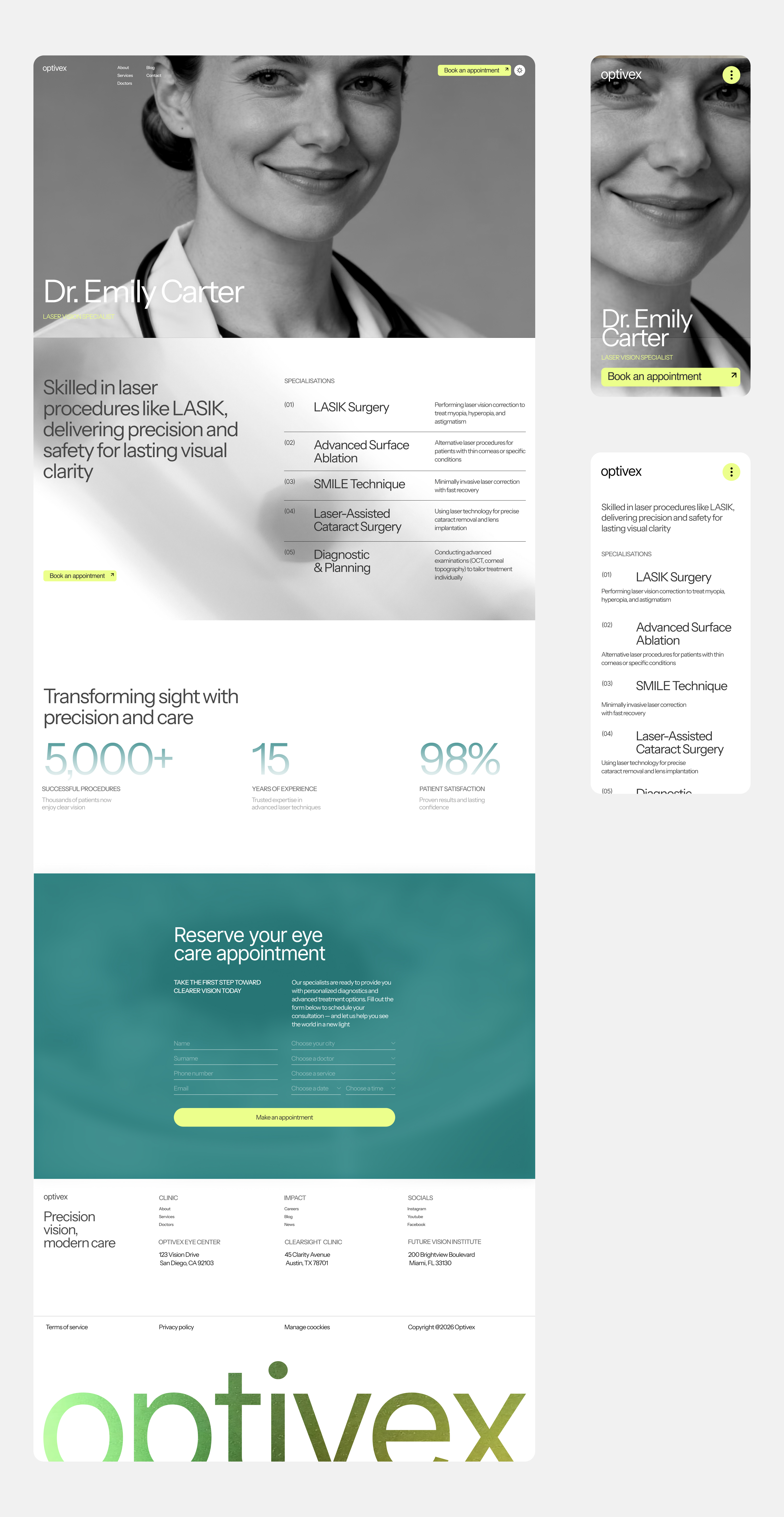 Optivex - Прогрессивная офтальмологическая клиника — Изображение №7 — Интерфейсы, Анимация на Dprofile