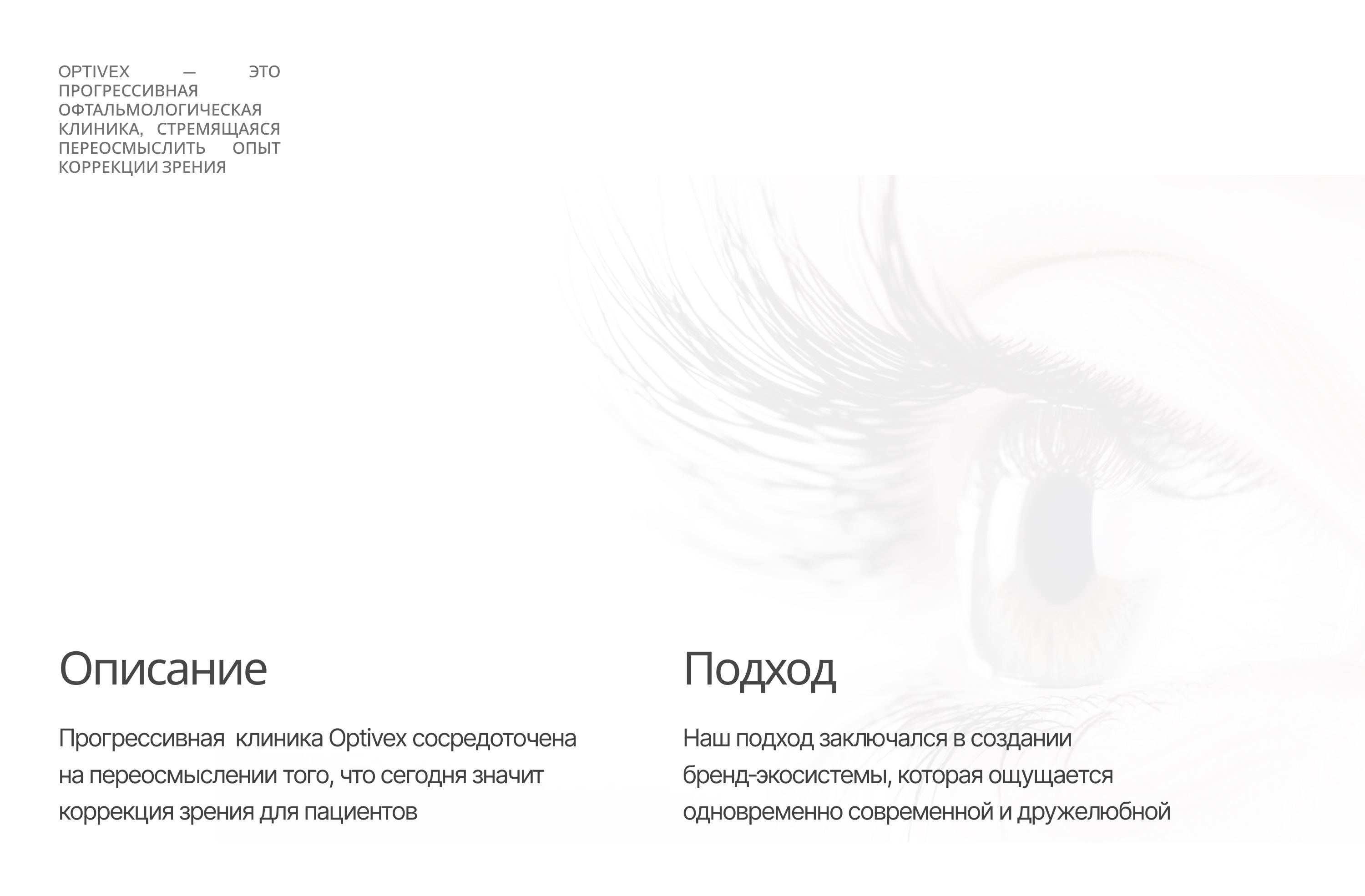 Optivex - Прогрессивная офтальмологическая клиника — Изображение №1 — Интерфейсы, Анимация на Dprofile