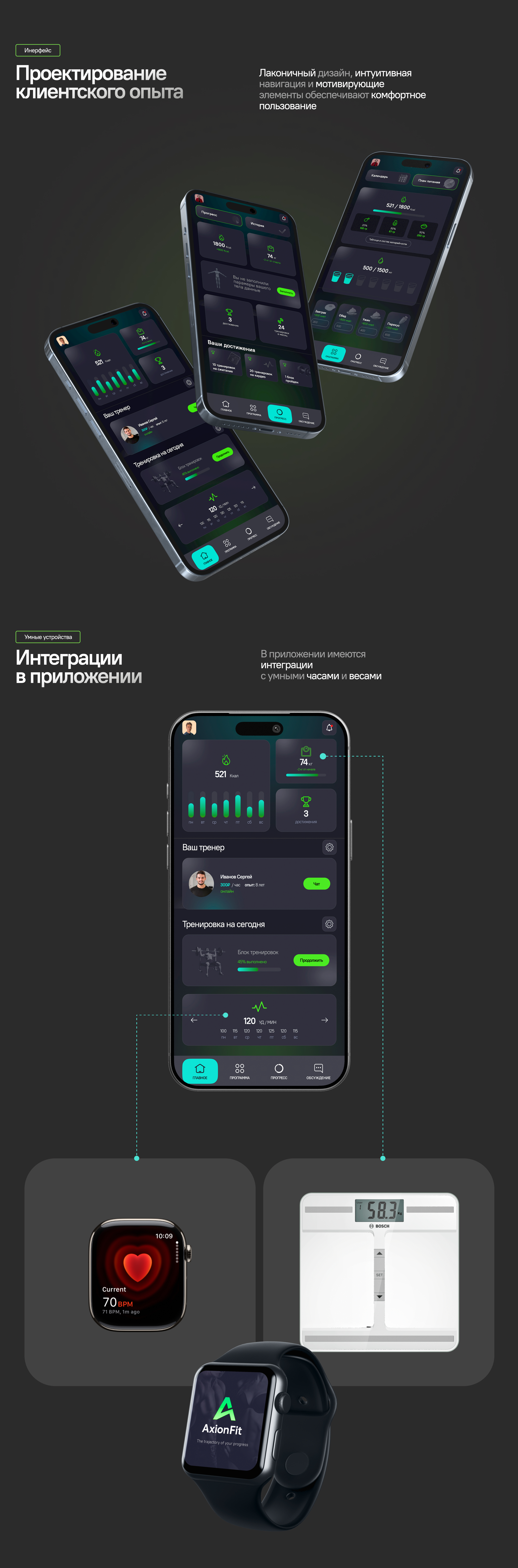 AxionFit - фитнес приложение — Изображение №9 — Интерфейсы на Dprofile