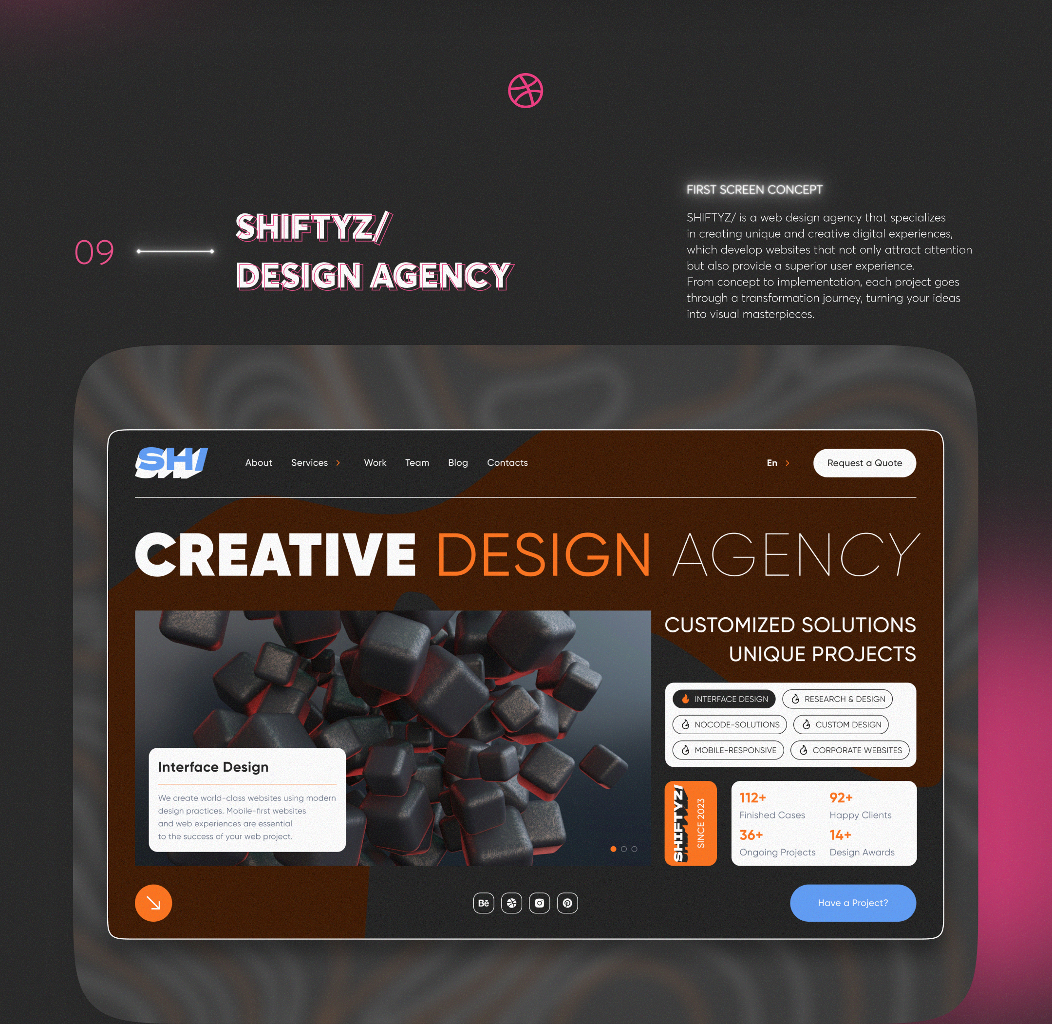 DRIBBBLE SHOTS COLLECTION • 2023–2026 — Изображение №10 — Интерфейсы на Dprofile
