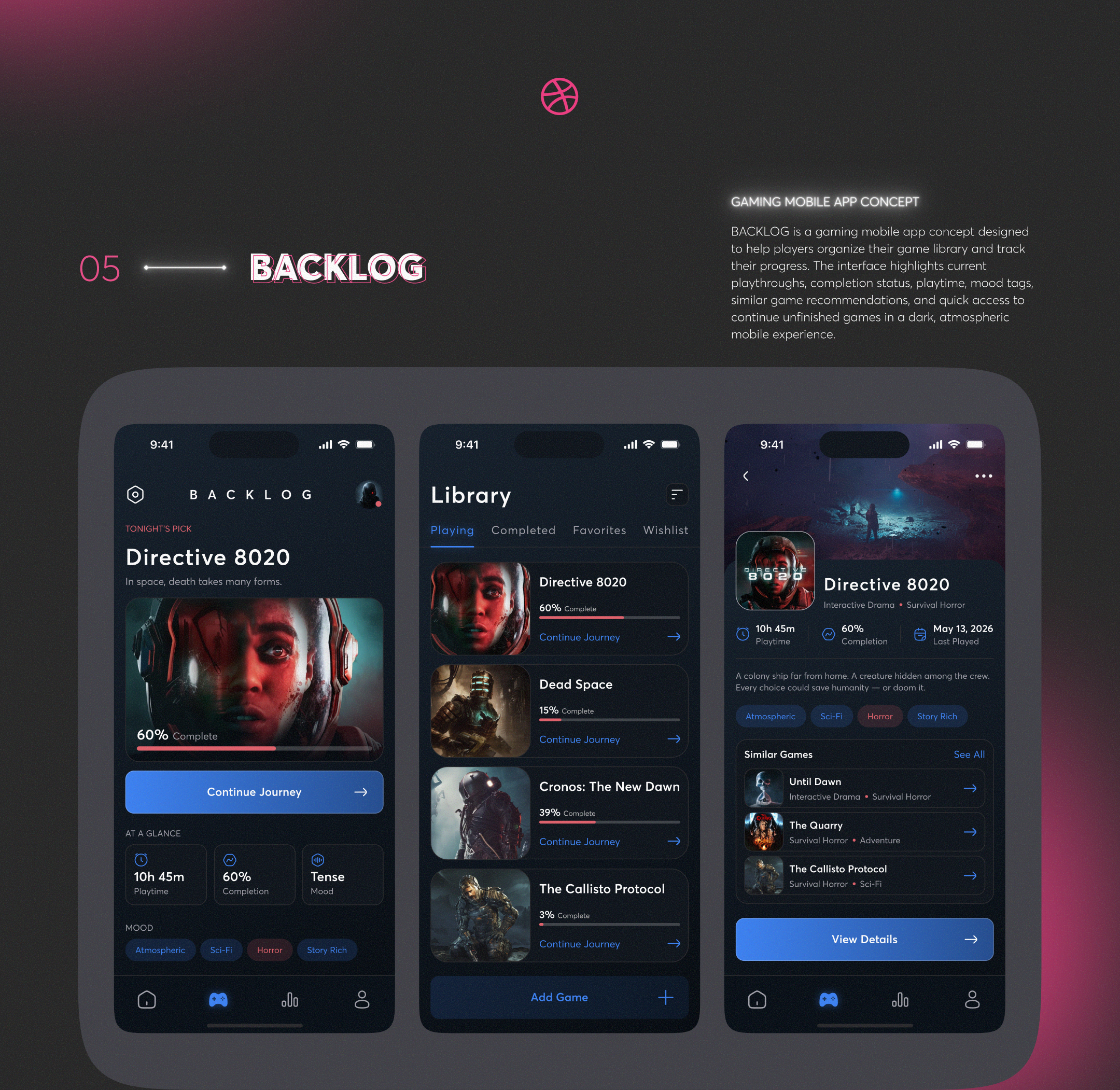 DRIBBBLE SHOTS COLLECTION • 2023–2026 — Изображение №6 — Интерфейсы на Dprofile