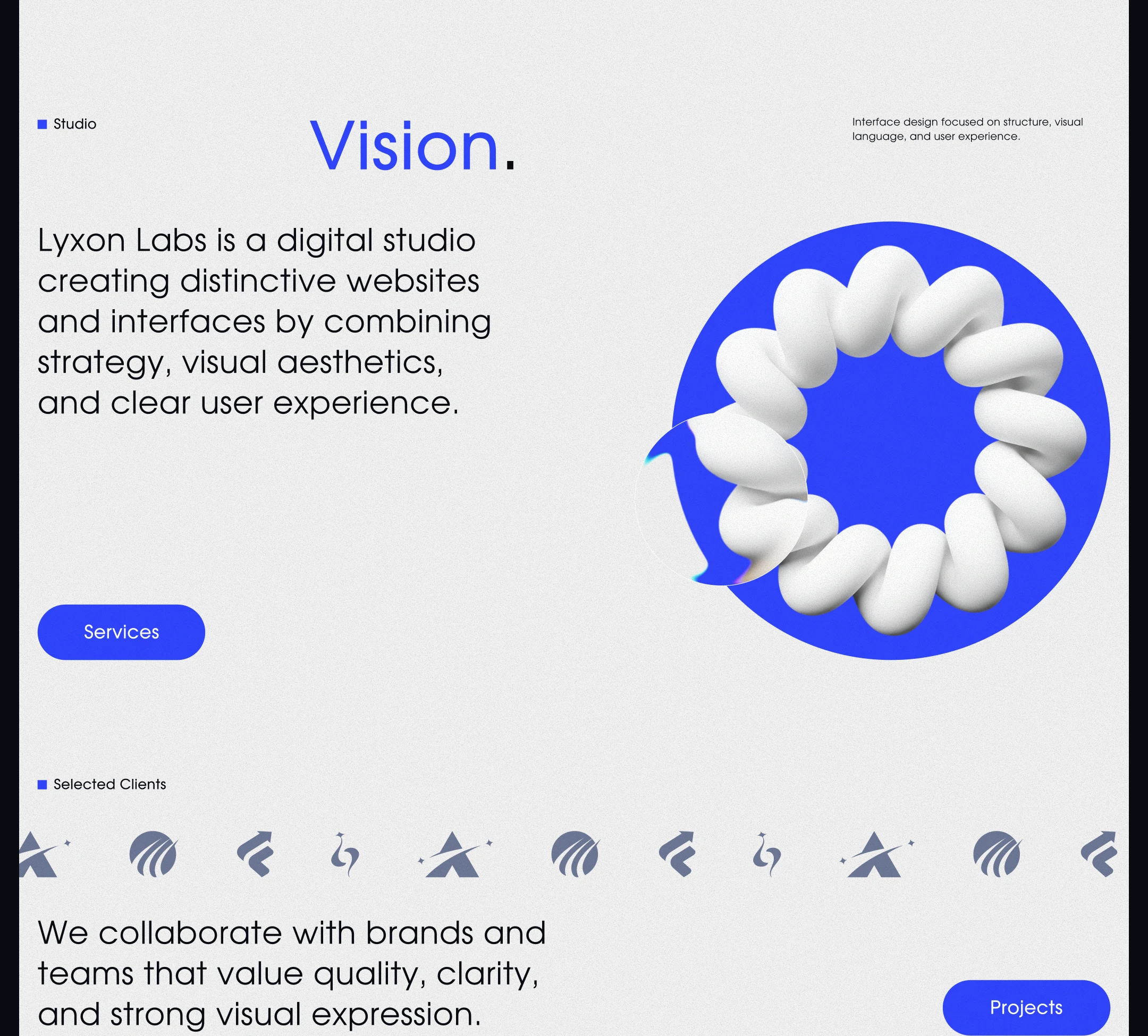 LYXON LABS • Digital Studio Website Concept — Изображение №8 — Интерфейсы на Dprofile