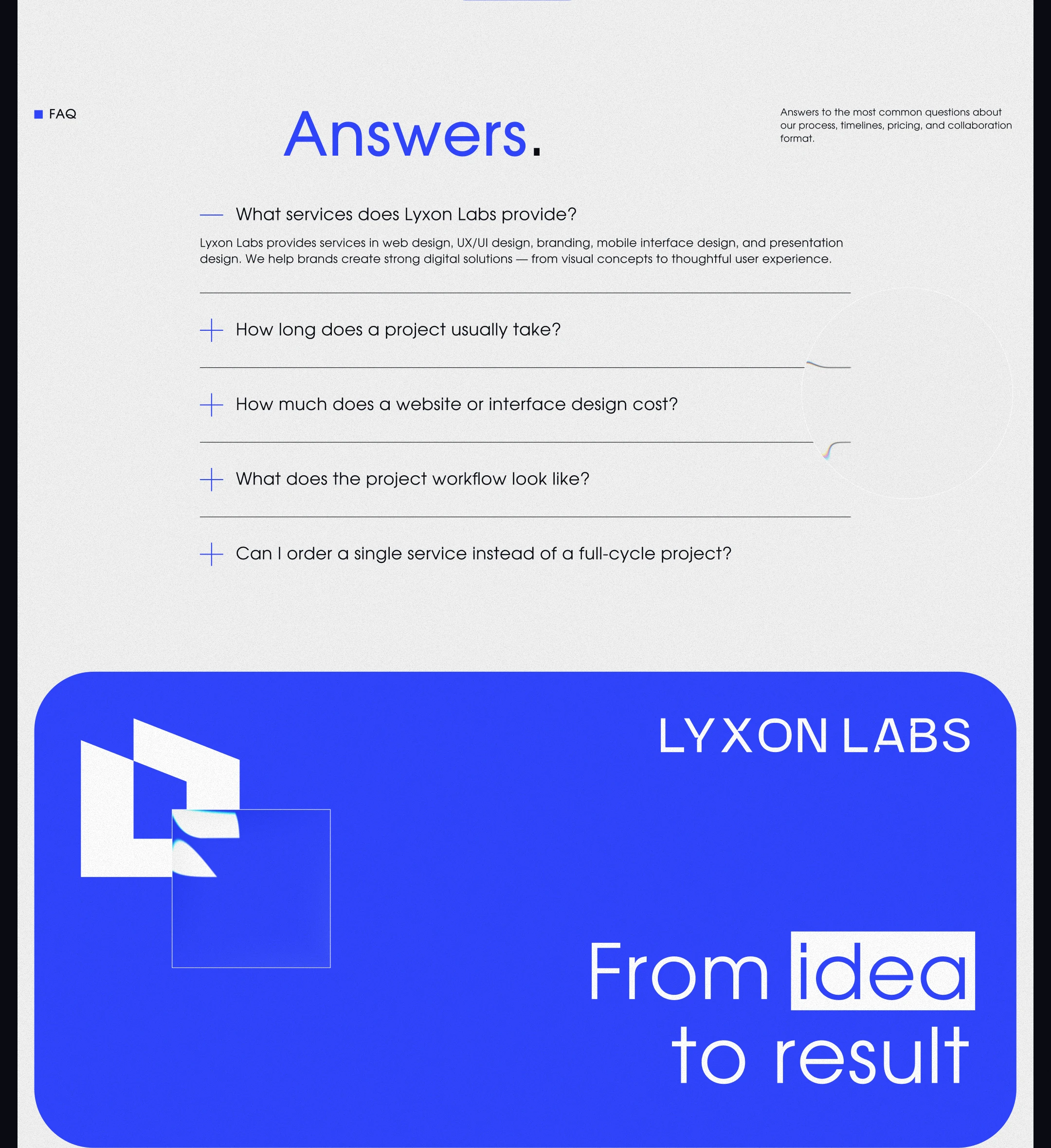 LYXON LABS • Digital Studio Website Concept — Изображение №11 — Интерфейсы на Dprofile