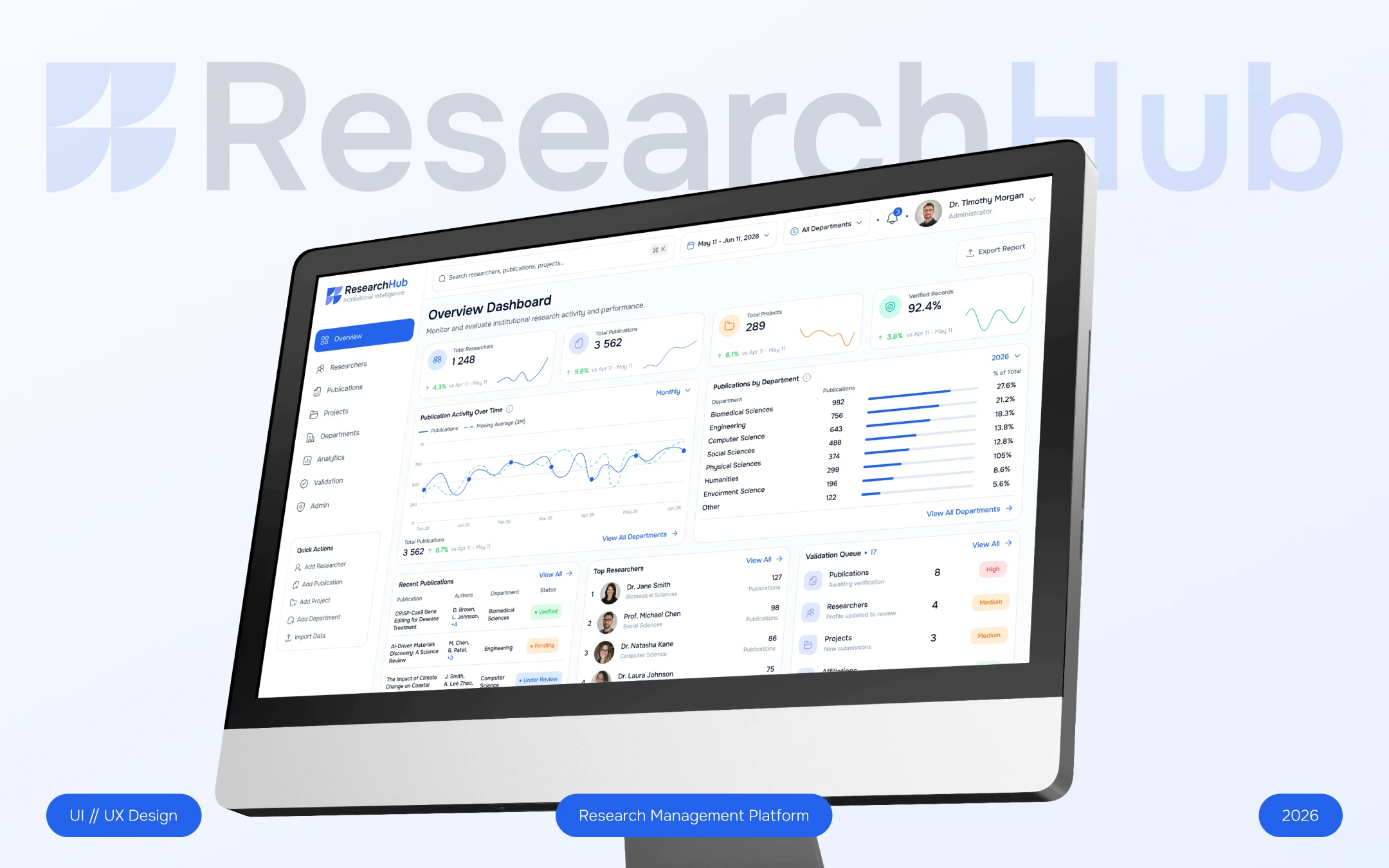 ResearchHUB • Research Management Platform — Изображение №1 — Интерфейсы на Dprofile