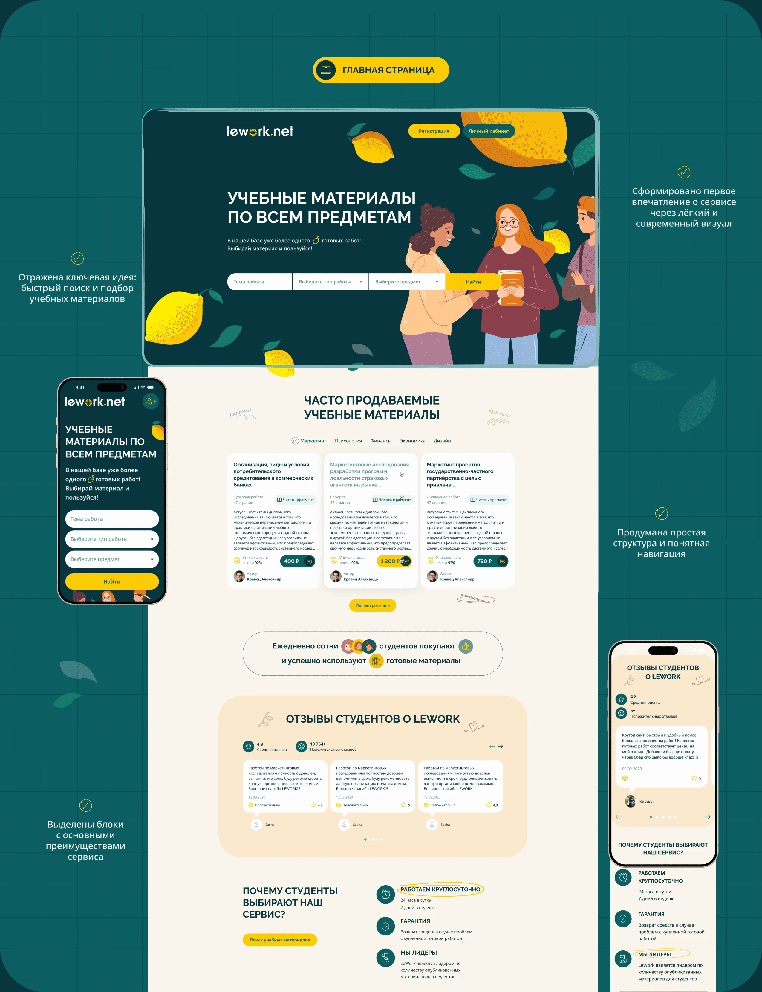 Сервис по поиску учебных материалов UX/UI дизайн — Изображение №3 — Интерфейсы на Dprofile