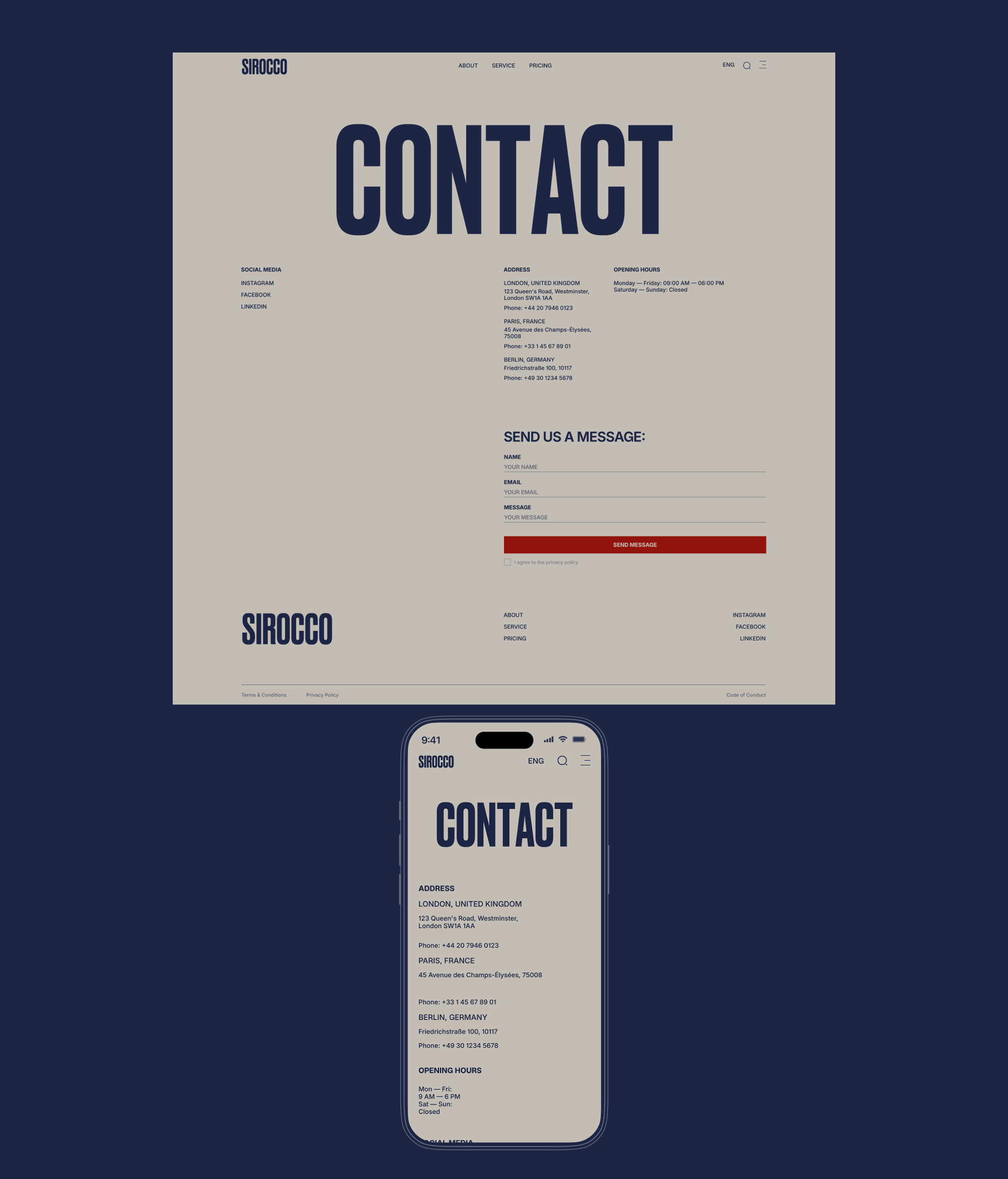 SIROCCO | Corporate website — Изображение №14 — Интерфейсы на Dprofile