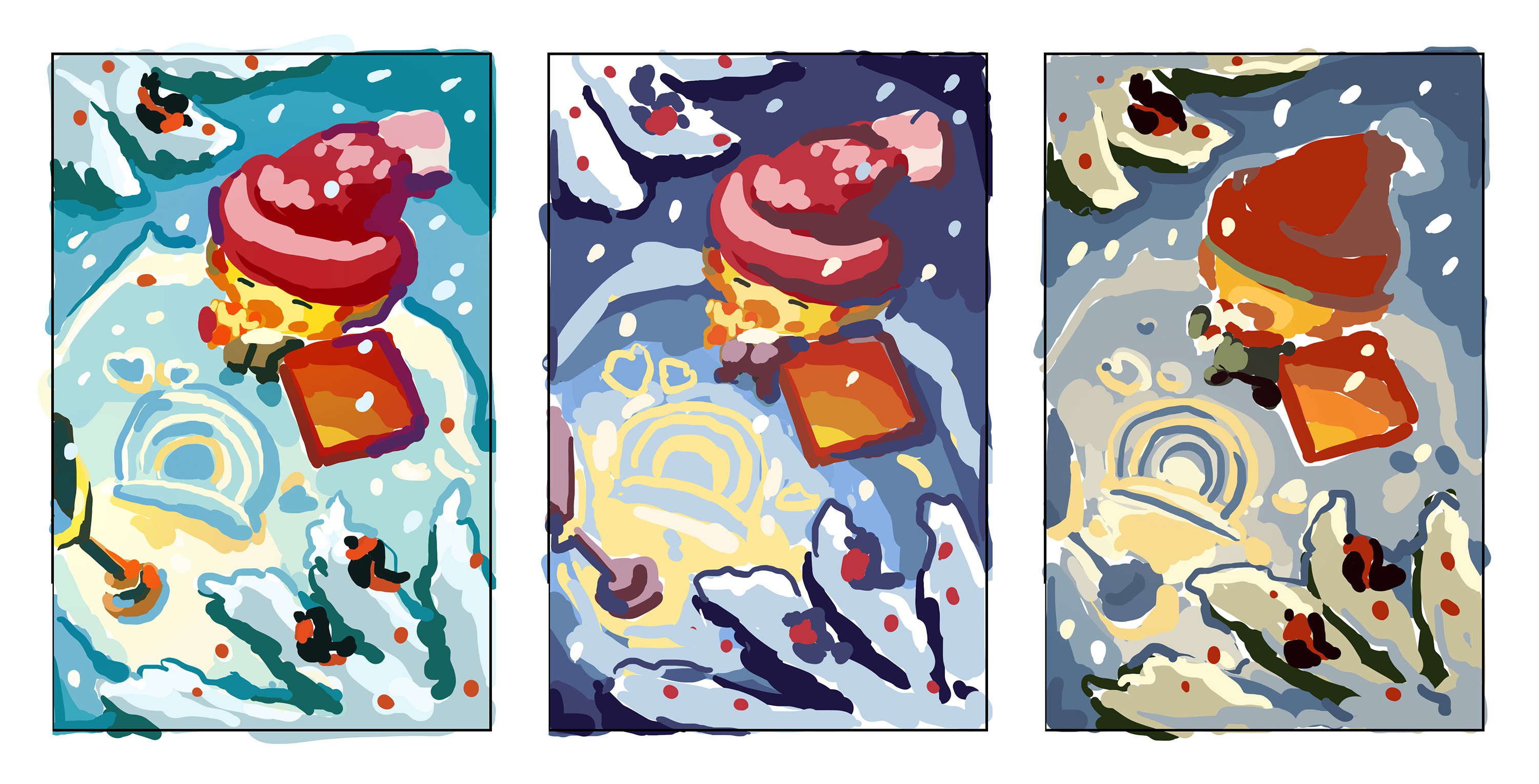 Новогодняя обложка для приложения Tashir pizza 🍕 — Изображение №3 — Иллюстрация, Графика на Dprofile