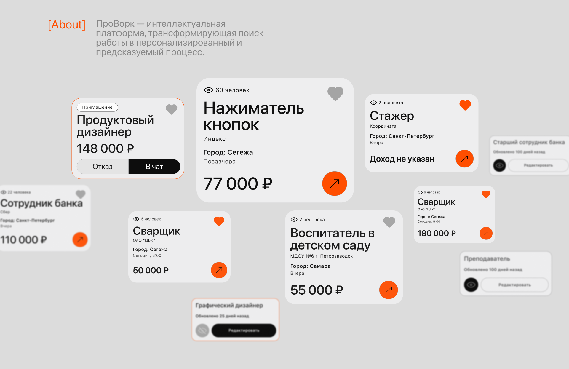 ПроВорк | Приложение для поиска работы — Изображение №2 — Интерфейсы на Dprofile