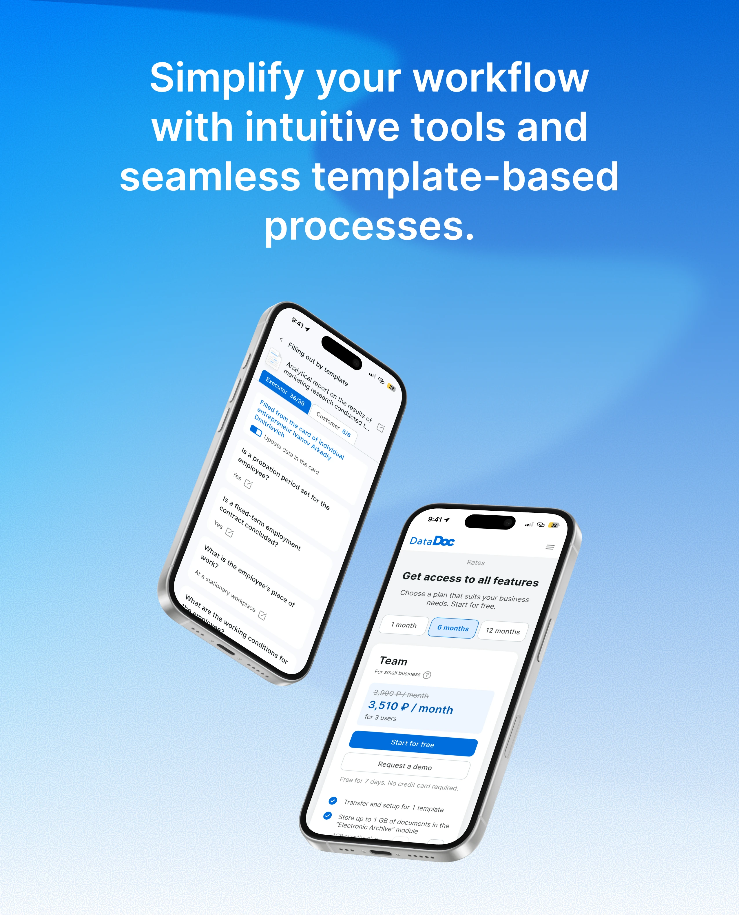 DataDoc — SaaS | E-Docs & Workflow — Изображение №21 — Интерфейсы на Dprofile