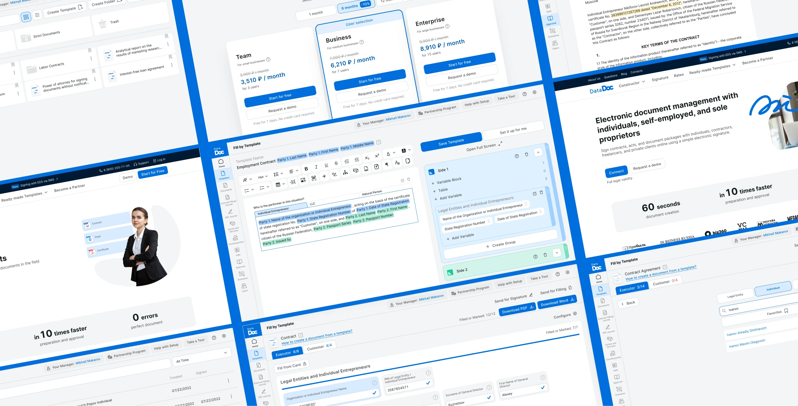 DataDoc — SaaS | E-Docs & Workflow — Изображение №22 — Интерфейсы на Dprofile