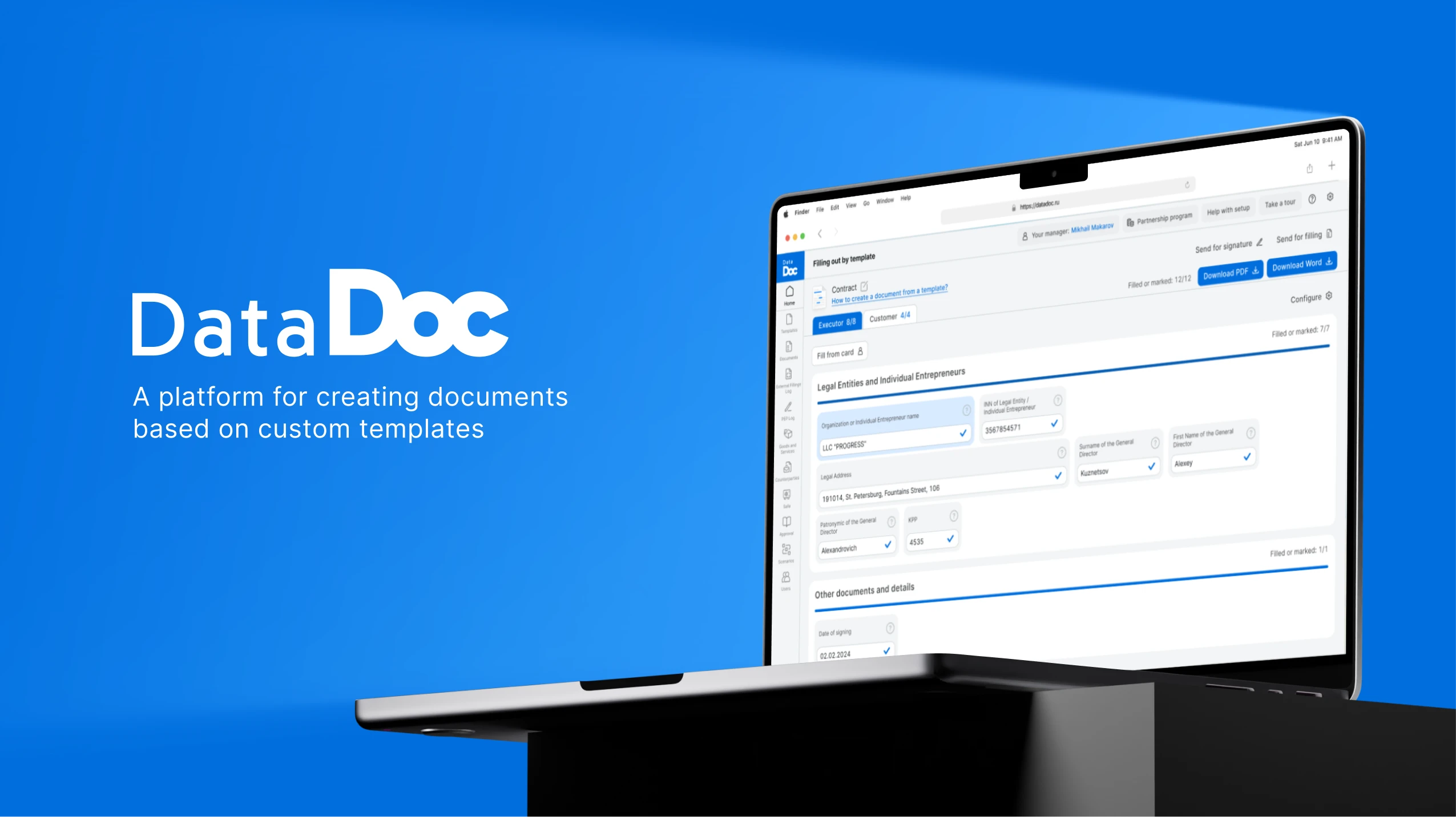 DataDoc — SaaS | E-Docs & Workflow — Изображение №1 — Интерфейсы на Dprofile
