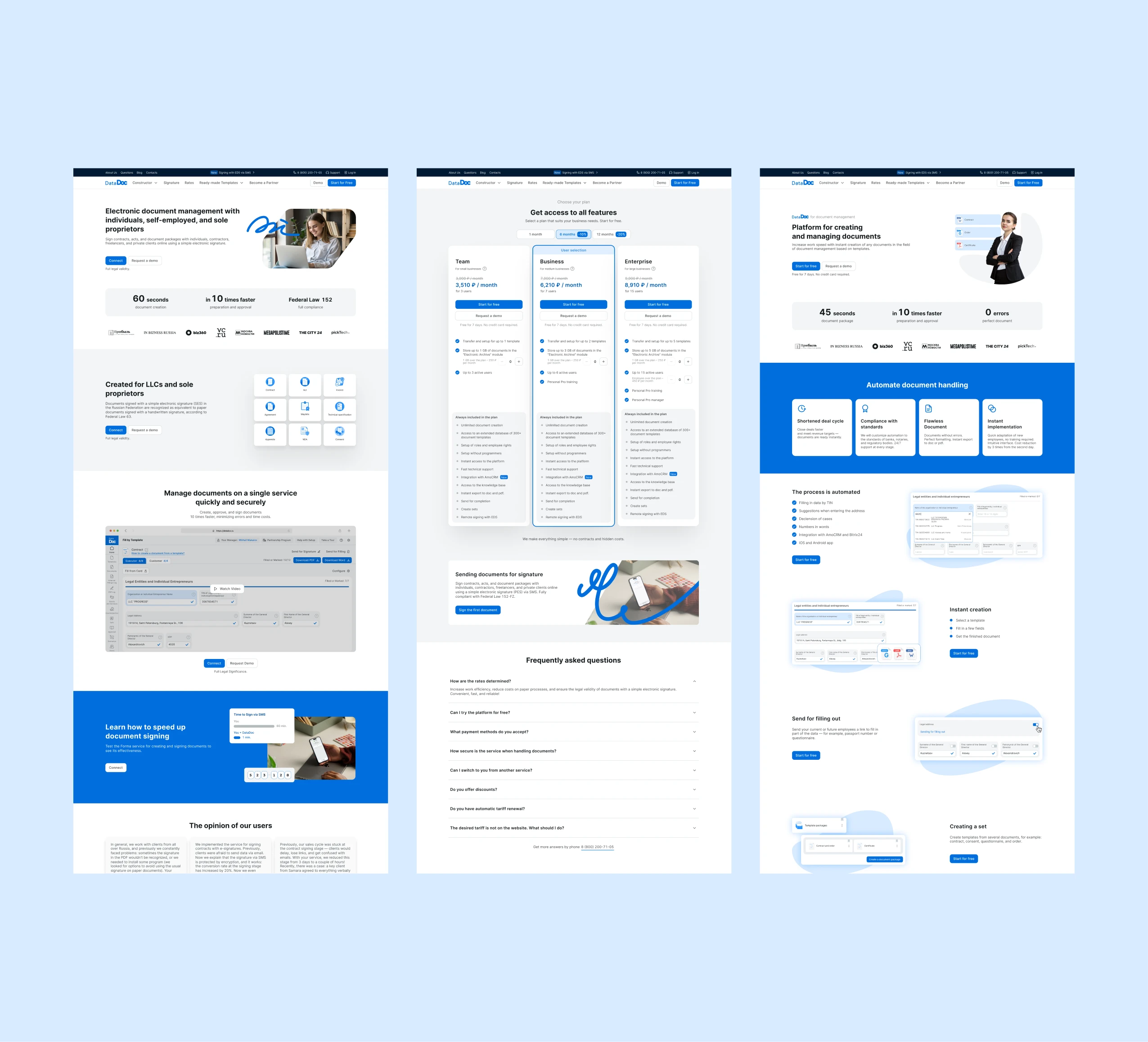 DataDoc — SaaS | E-Docs & Workflow — Изображение №20 — Интерфейсы на Dprofile
