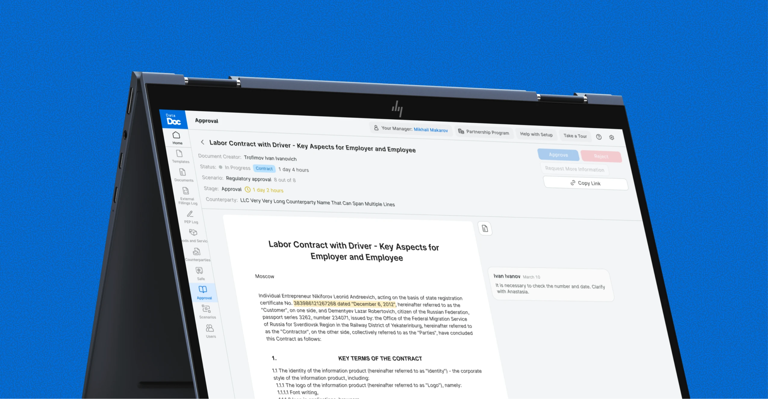 DataDoc — SaaS | E-Docs & Workflow — Изображение №13 — Интерфейсы на Dprofile