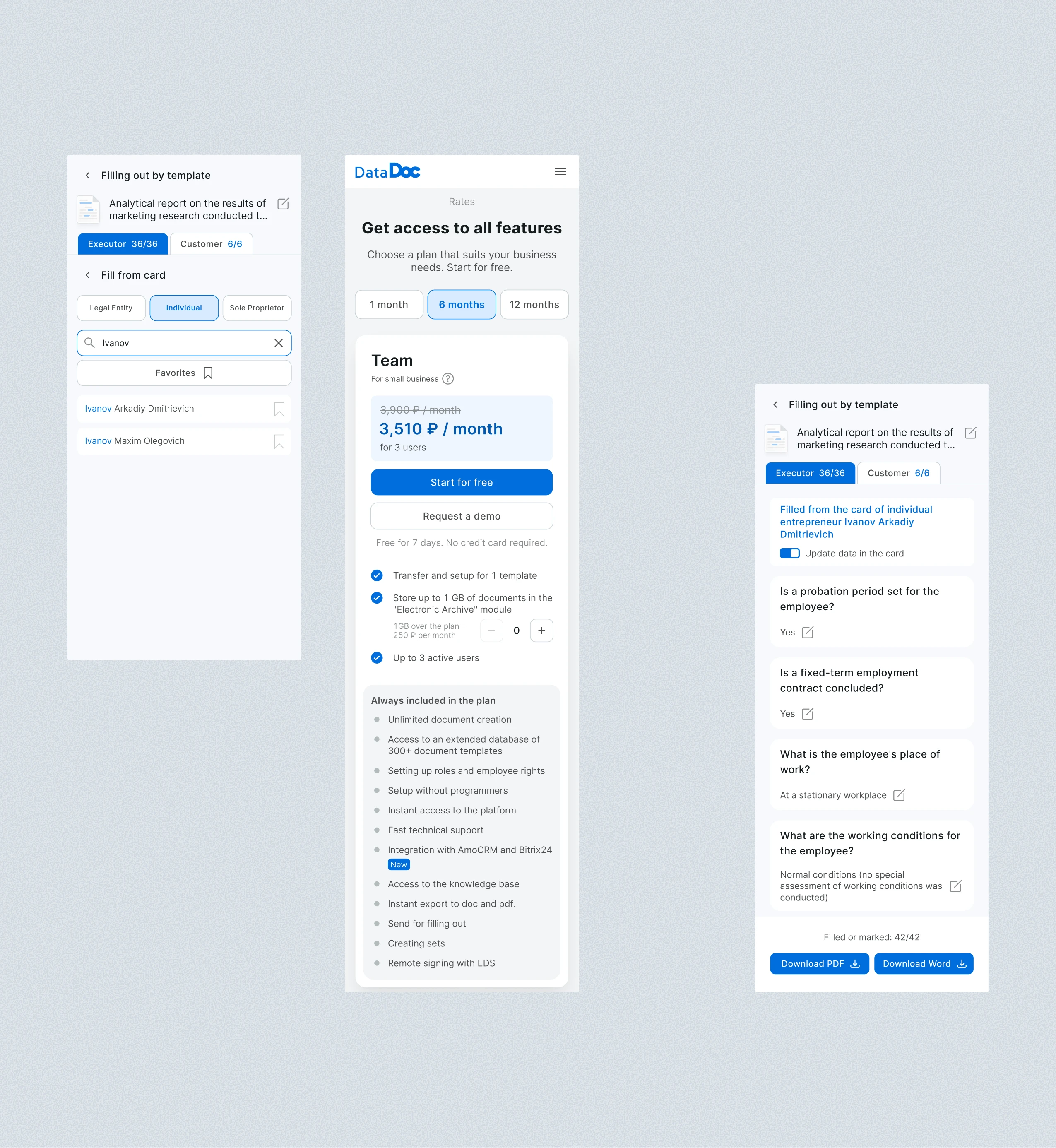 DataDoc — SaaS | E-Docs & Workflow — Изображение №10 — Интерфейсы на Dprofile