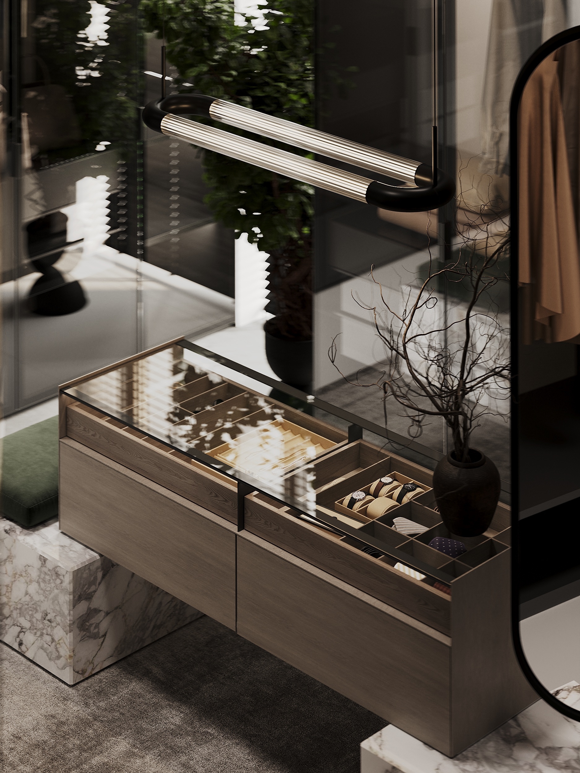 Интерьер гардеробной в мастер-блоке — Изображение №1 — 3D, Архитектура на Dprofile