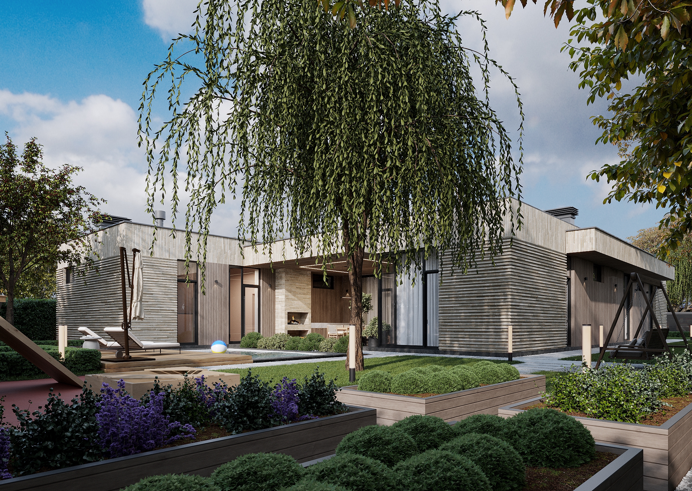 Проект загородного дома с уличным бассейном — Изображение №1 — 3D, Архитектура на Dprofile