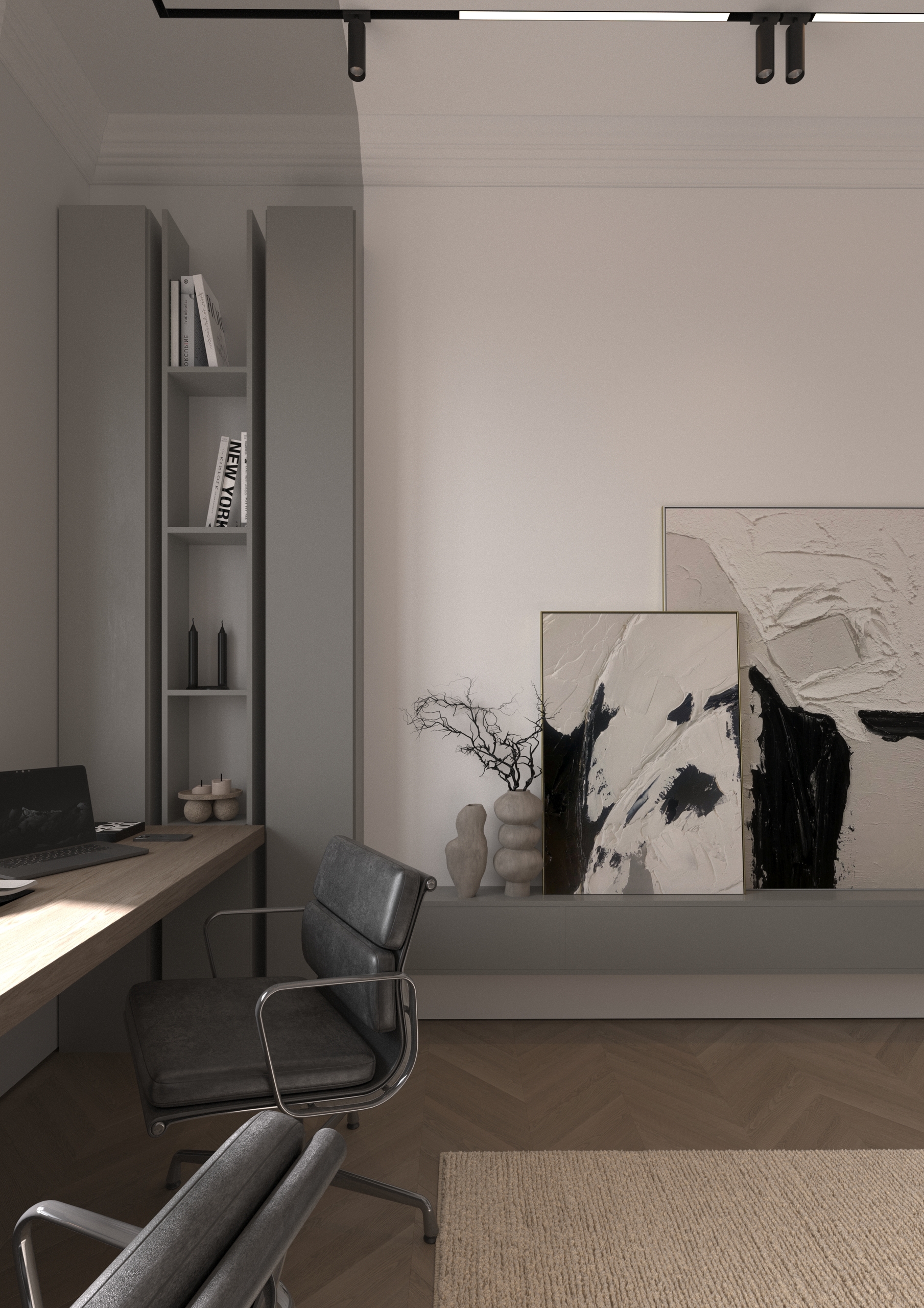 Проект интерьера кабинета для квартиры — Изображение №2 — Архитектура на Dprofile