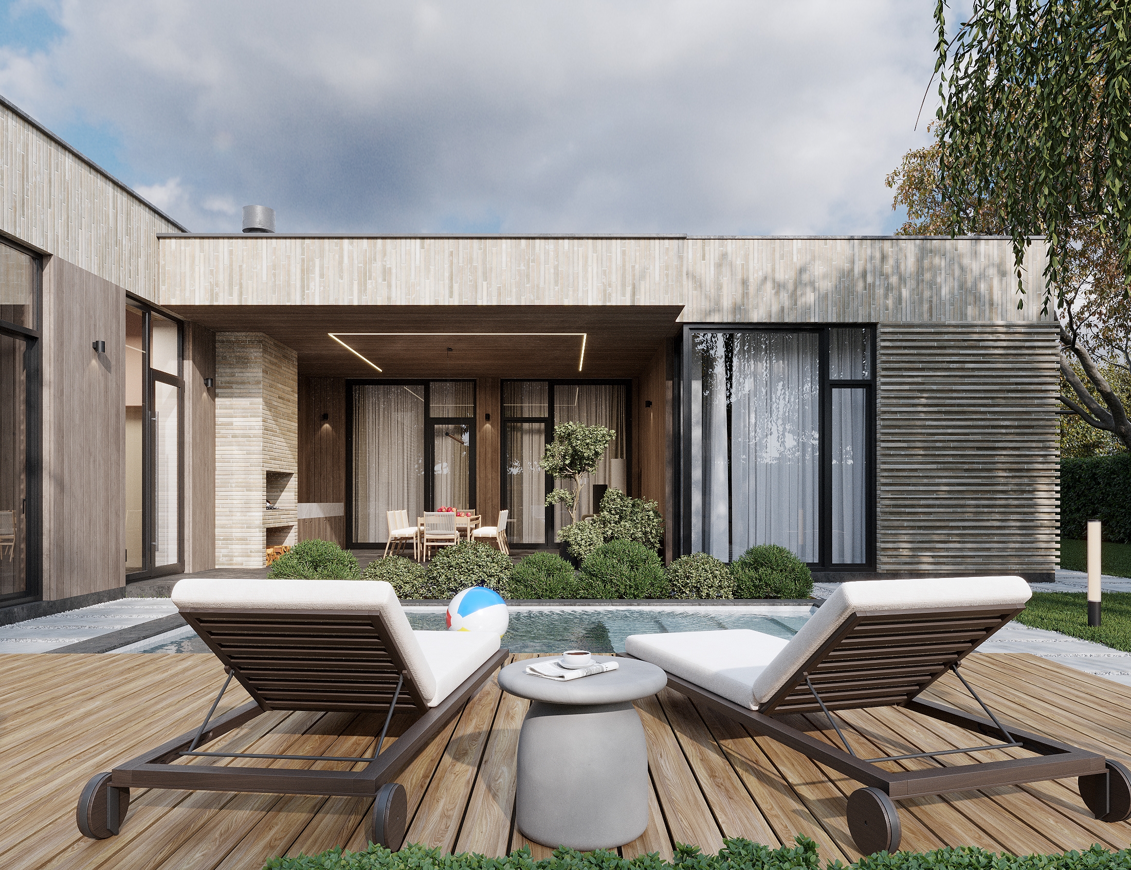 Проект загородного дома с уличным бассейном — Изображение №3 — 3D, Архитектура на Dprofile