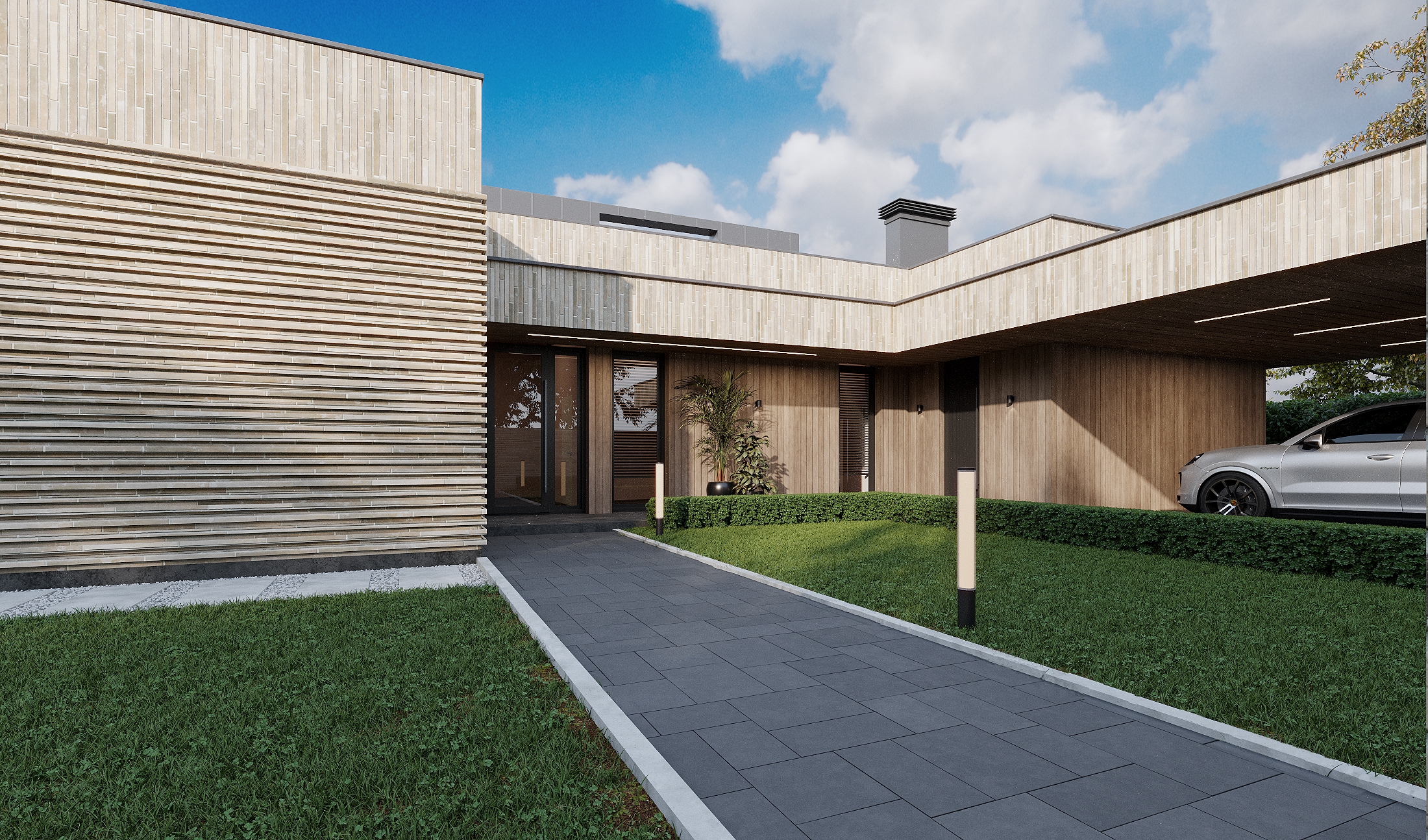 Проект загородного дома с уличным бассейном — Изображение №6 — 3D, Архитектура на Dprofile