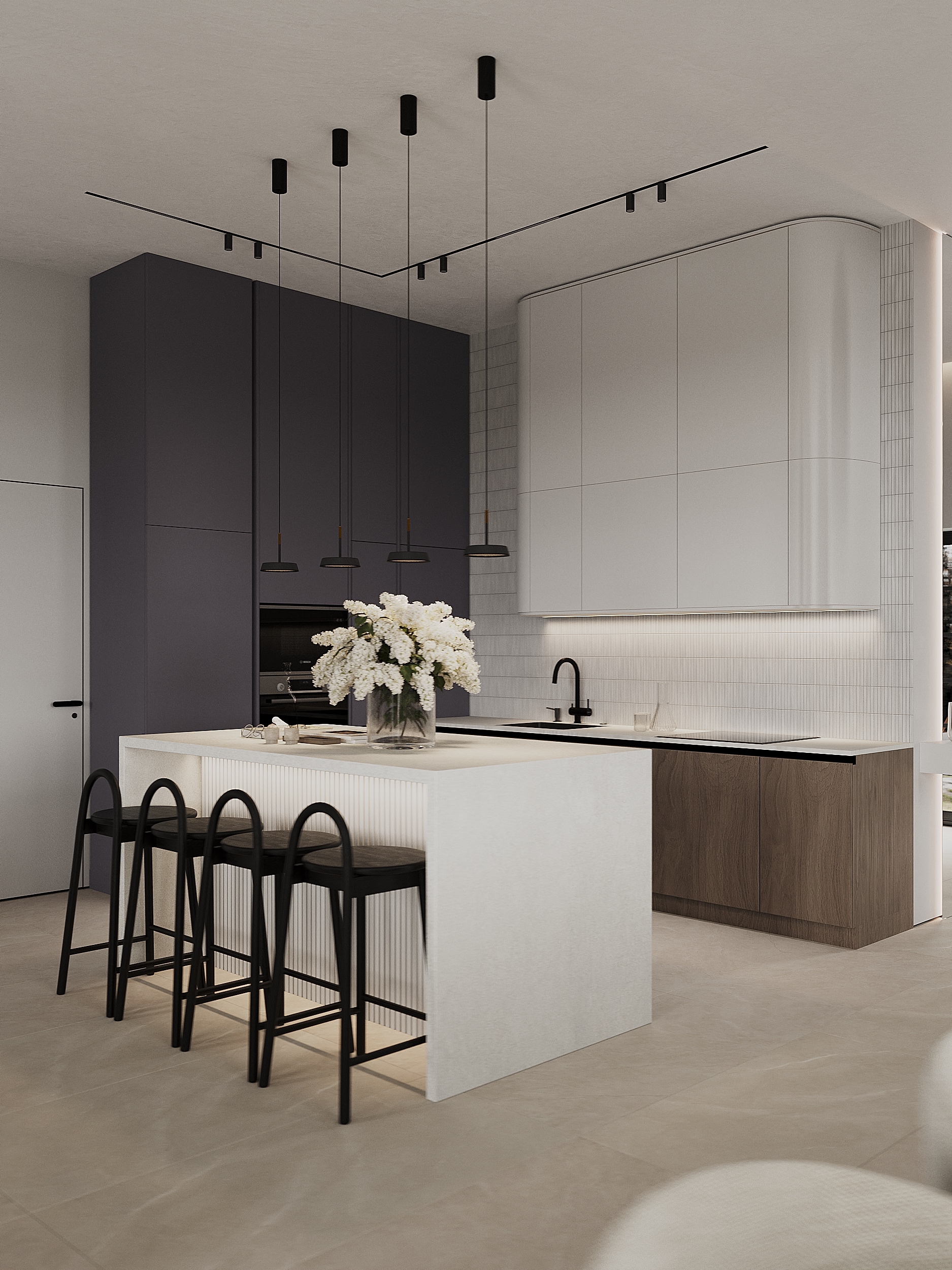 Интерьер кухни-гостиной для загородного дома — Изображение №6 — 3D на Dprofile