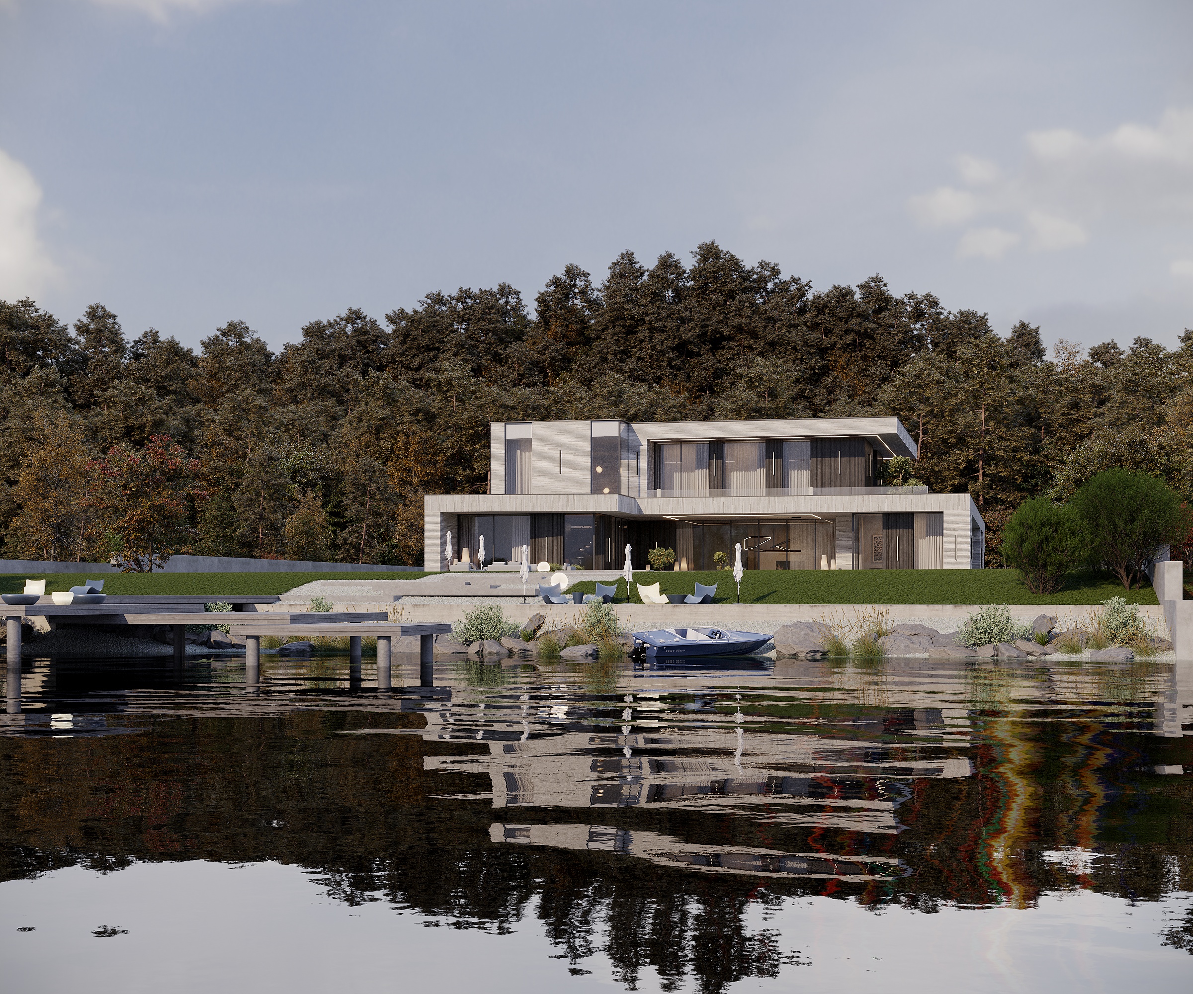 Villa Clarina - проект загородного дома у реки — Изображение №1 — 3D на Dprofile