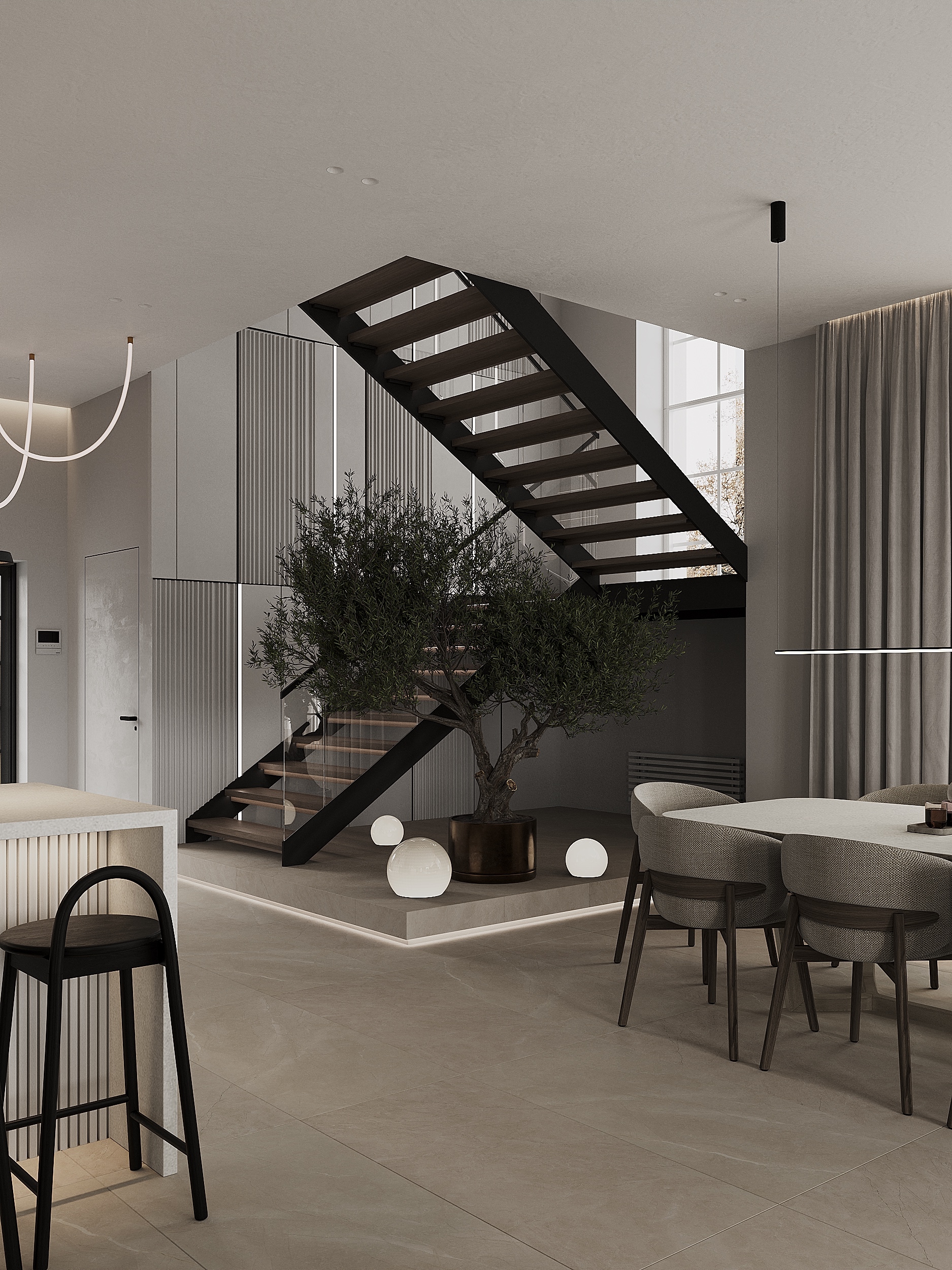 Интерьер кухни-гостиной для загородного дома — Изображение №8 — 3D на Dprofile