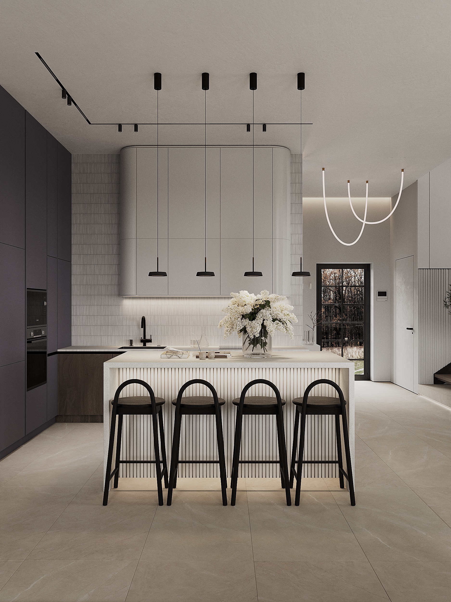 Интерьер кухни-гостиной для загородного дома — Изображение №2 — 3D на Dprofile