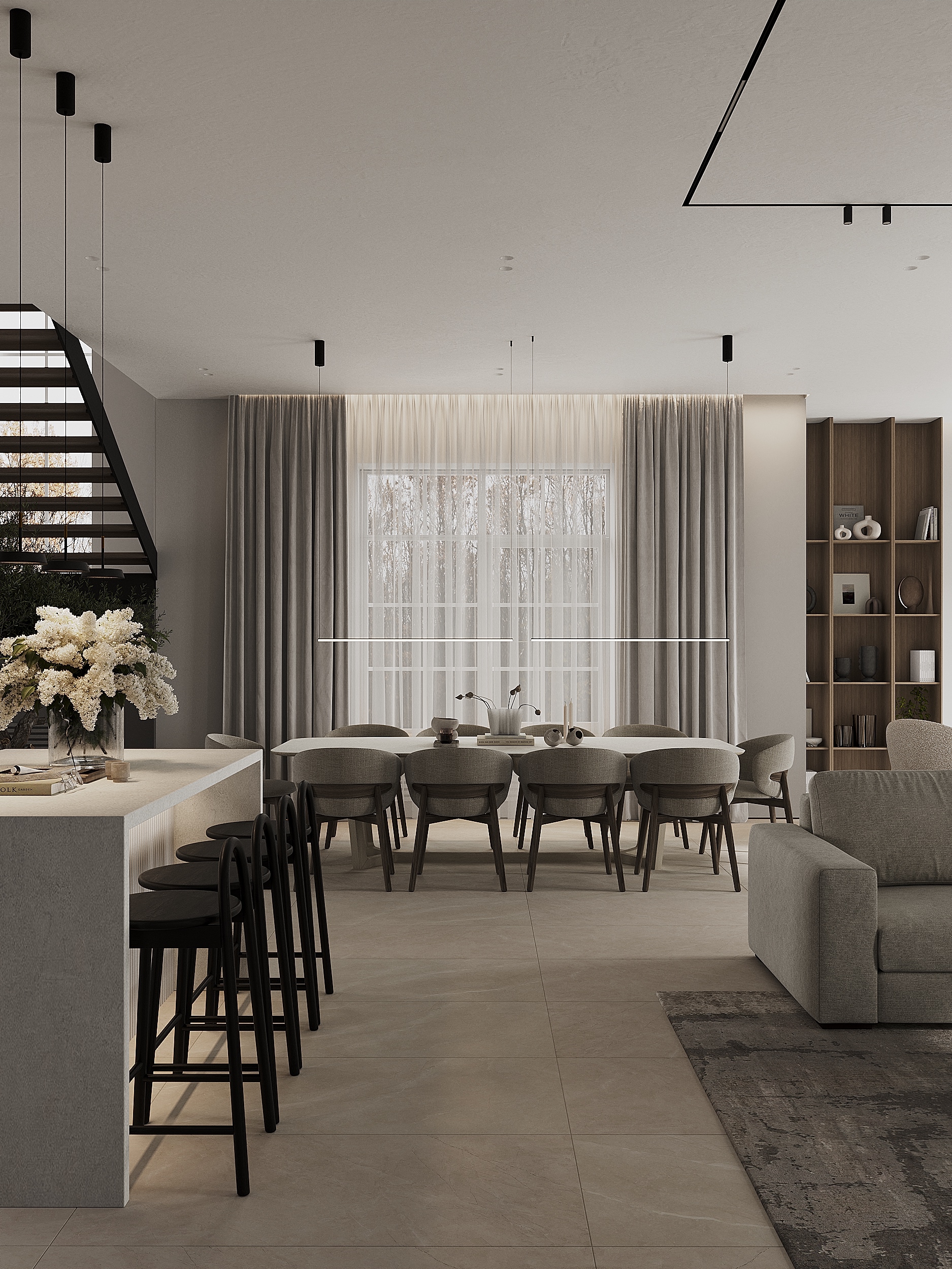 Интерьер кухни-гостиной для загородного дома — Изображение №4 — 3D на Dprofile