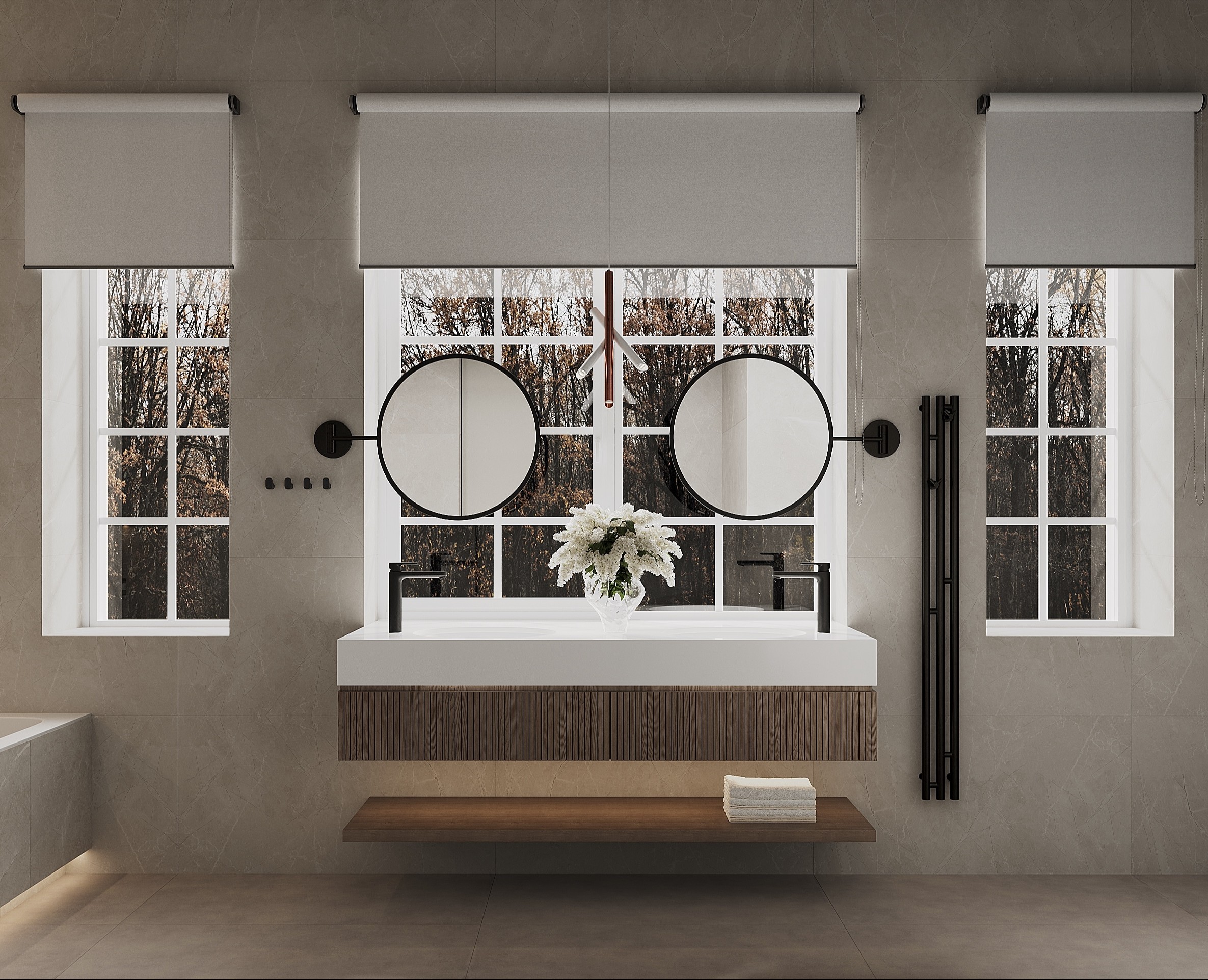 Интерьер ванной комнаты при детских — 3D на Dprofile