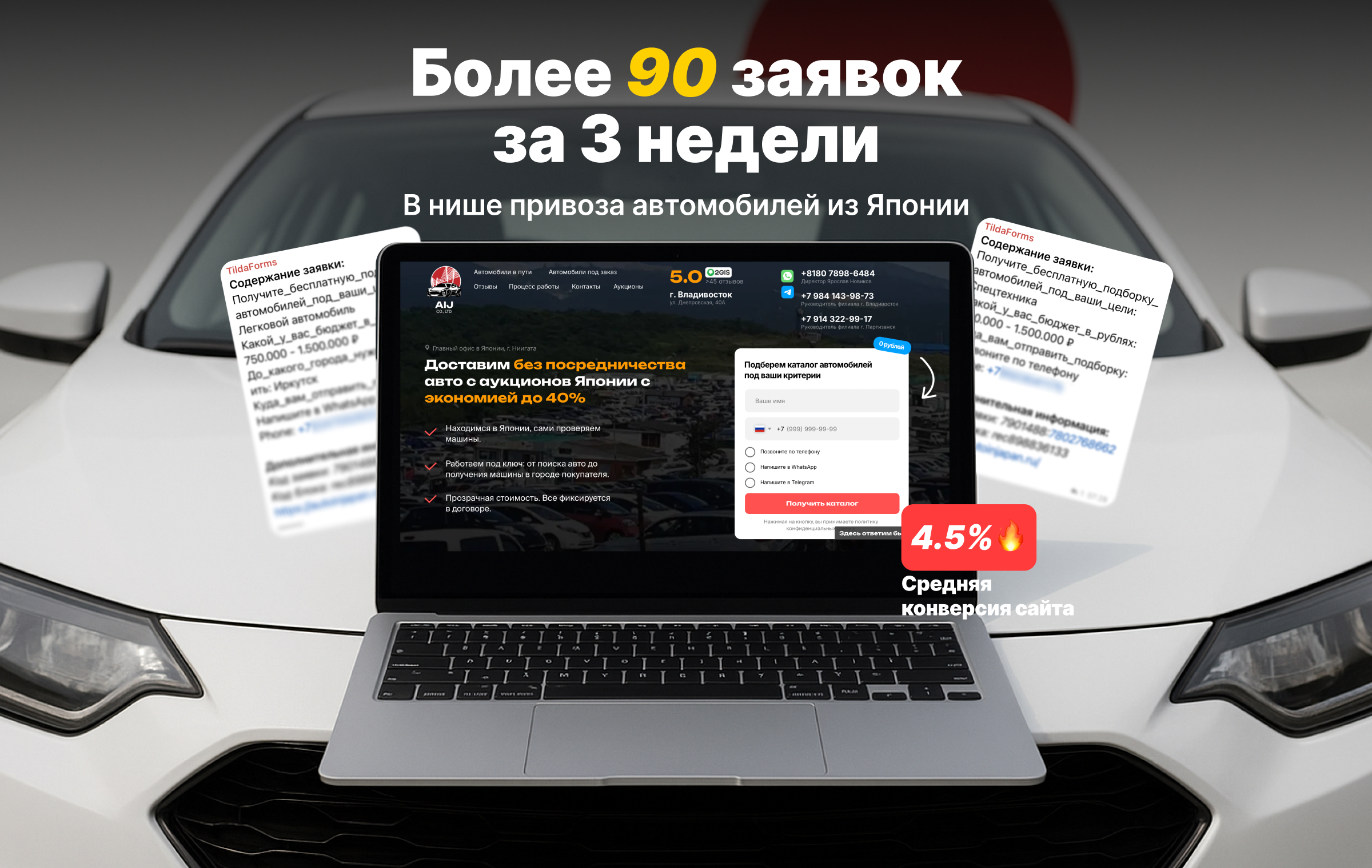 Создали с нуля продающий сайт в нише доставок авто из Японии — Изображение №1 — Интерфейсы на Dprofile