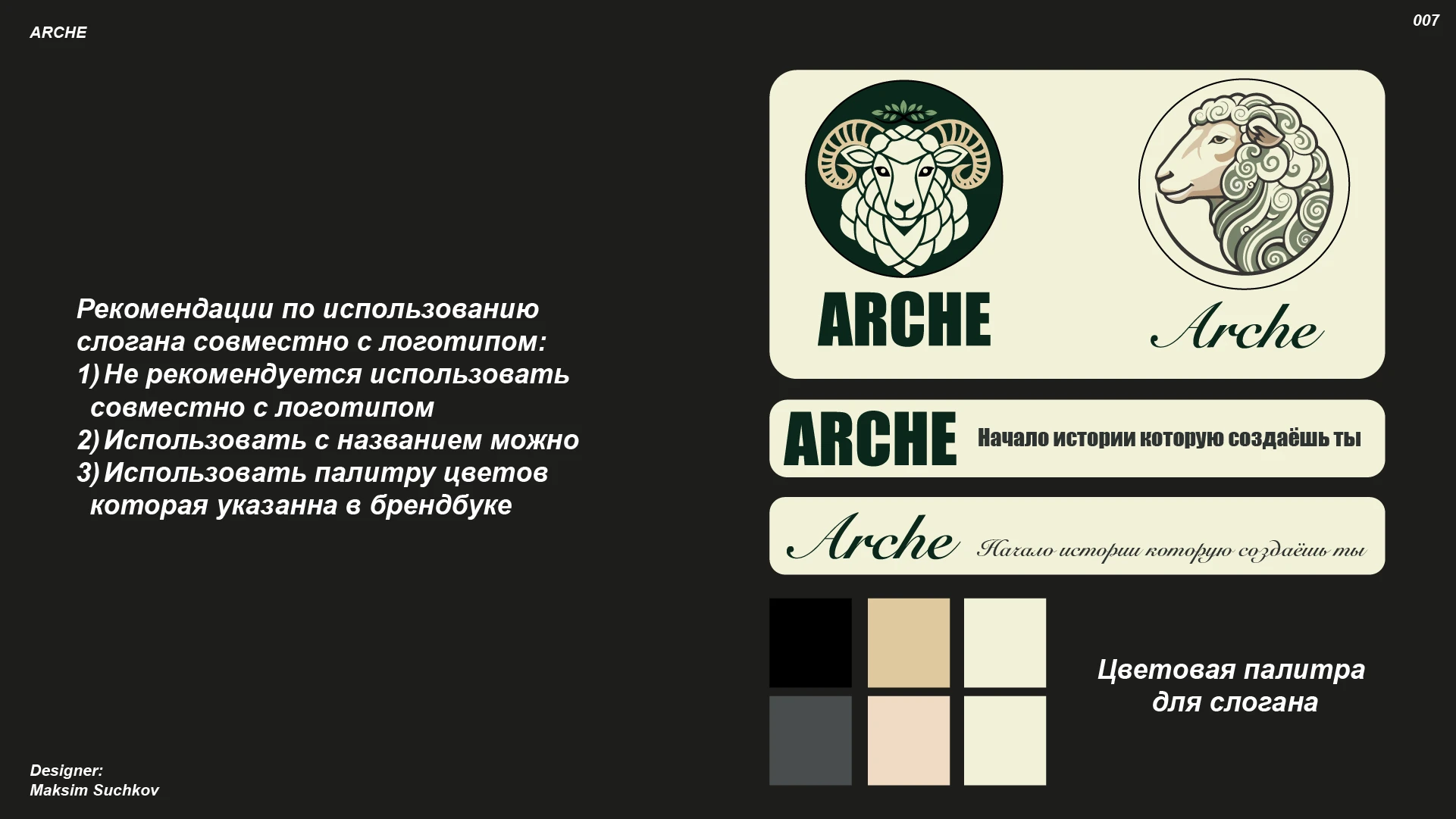 Брендбук ARCHE — Изображение №7 — Брендинг на Dprofile