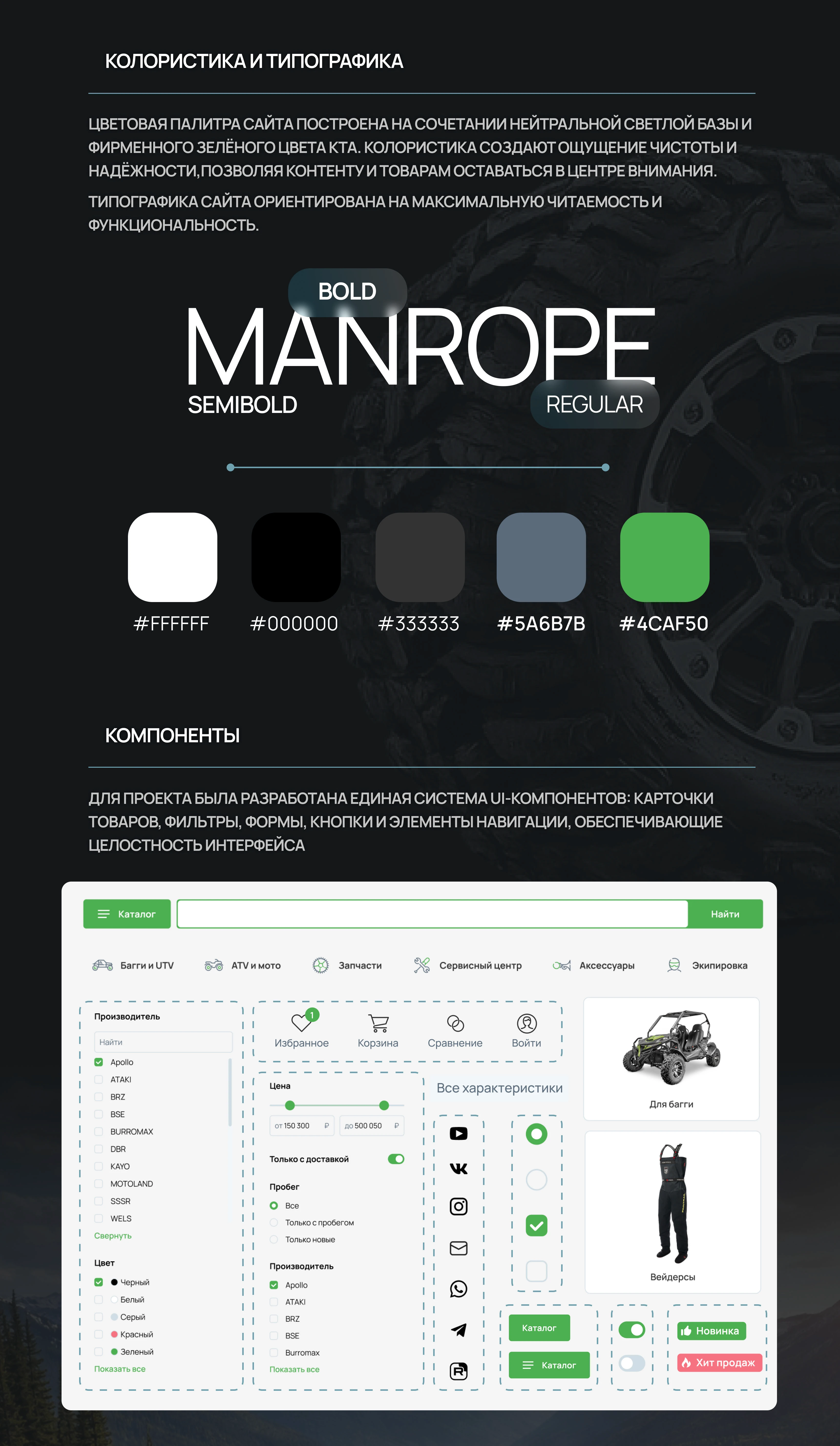 Интернет-магазин багги, UTV и квадрациклов KTA — Изображение №7 — Интерфейсы на Dprofile