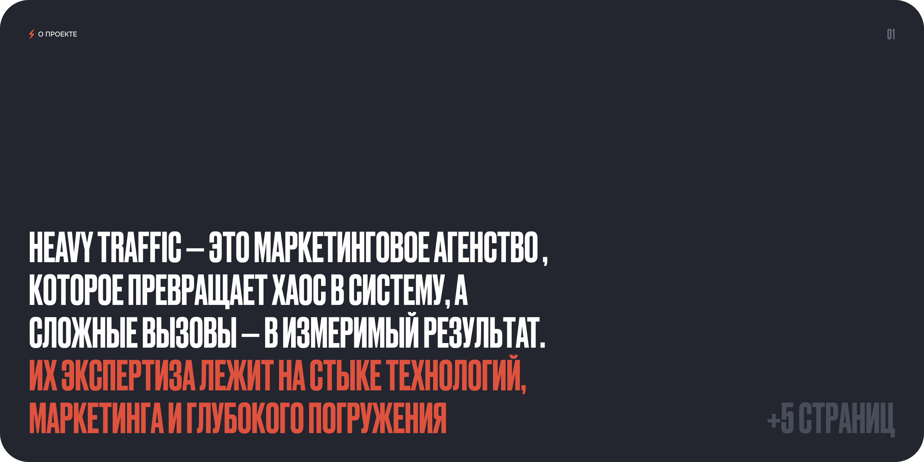 Heavy Traffic — маркетинговое агенство — Изображение №2 — Интерфейсы, Брендинг на Dprofile