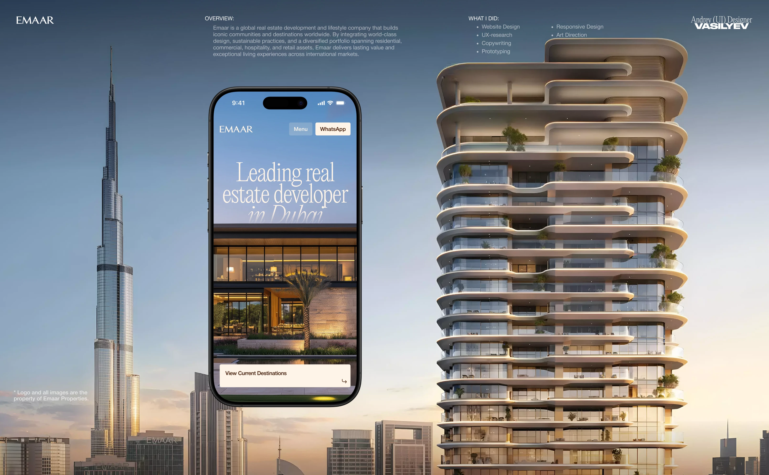 Недвижимость в Дубае Emaar (real estate, developer) — Изображение №1 — Интерфейсы на Dprofile