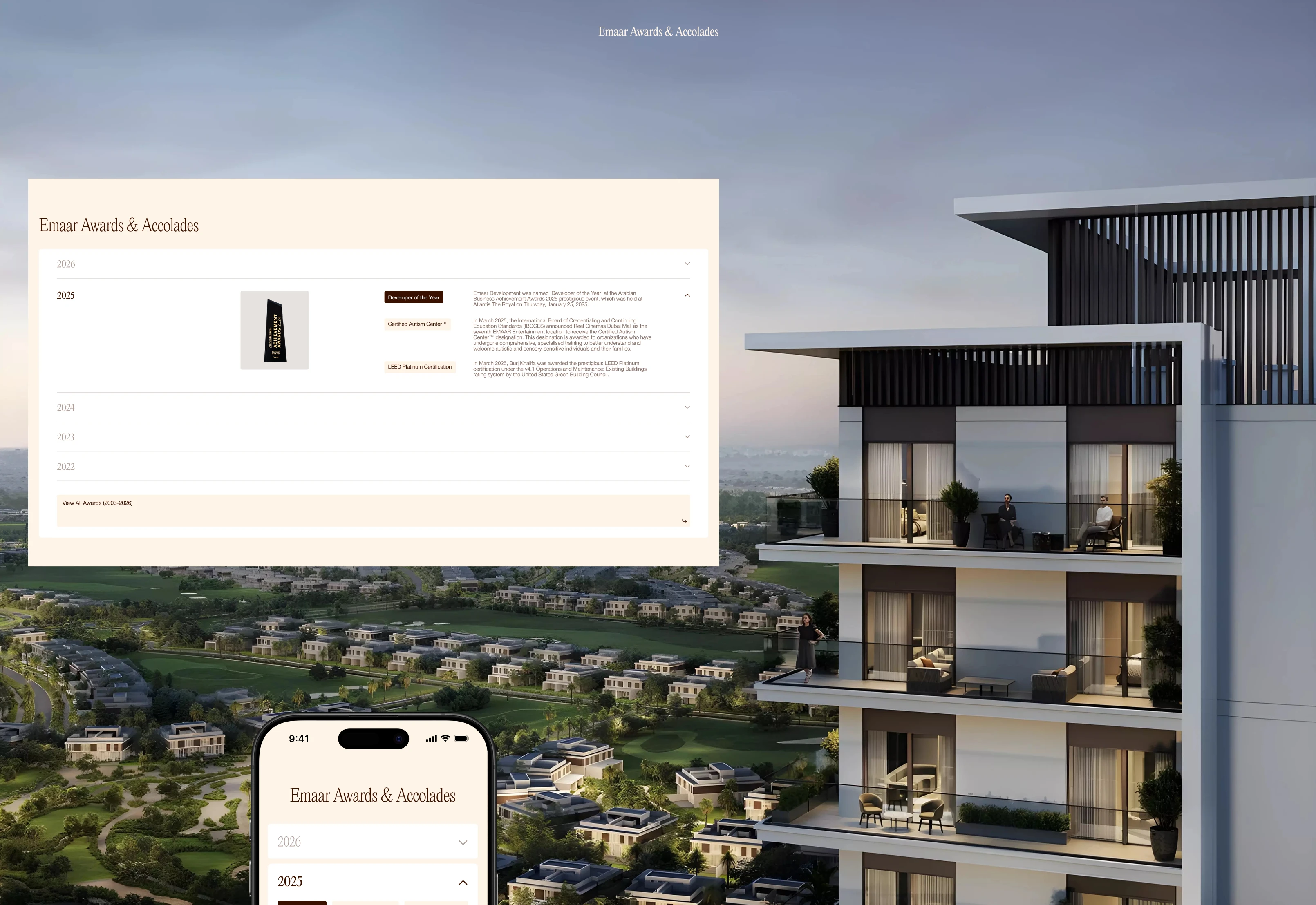 Недвижимость в Дубае Emaar (real estate, developer) — Изображение №9 — Интерфейсы на Dprofile