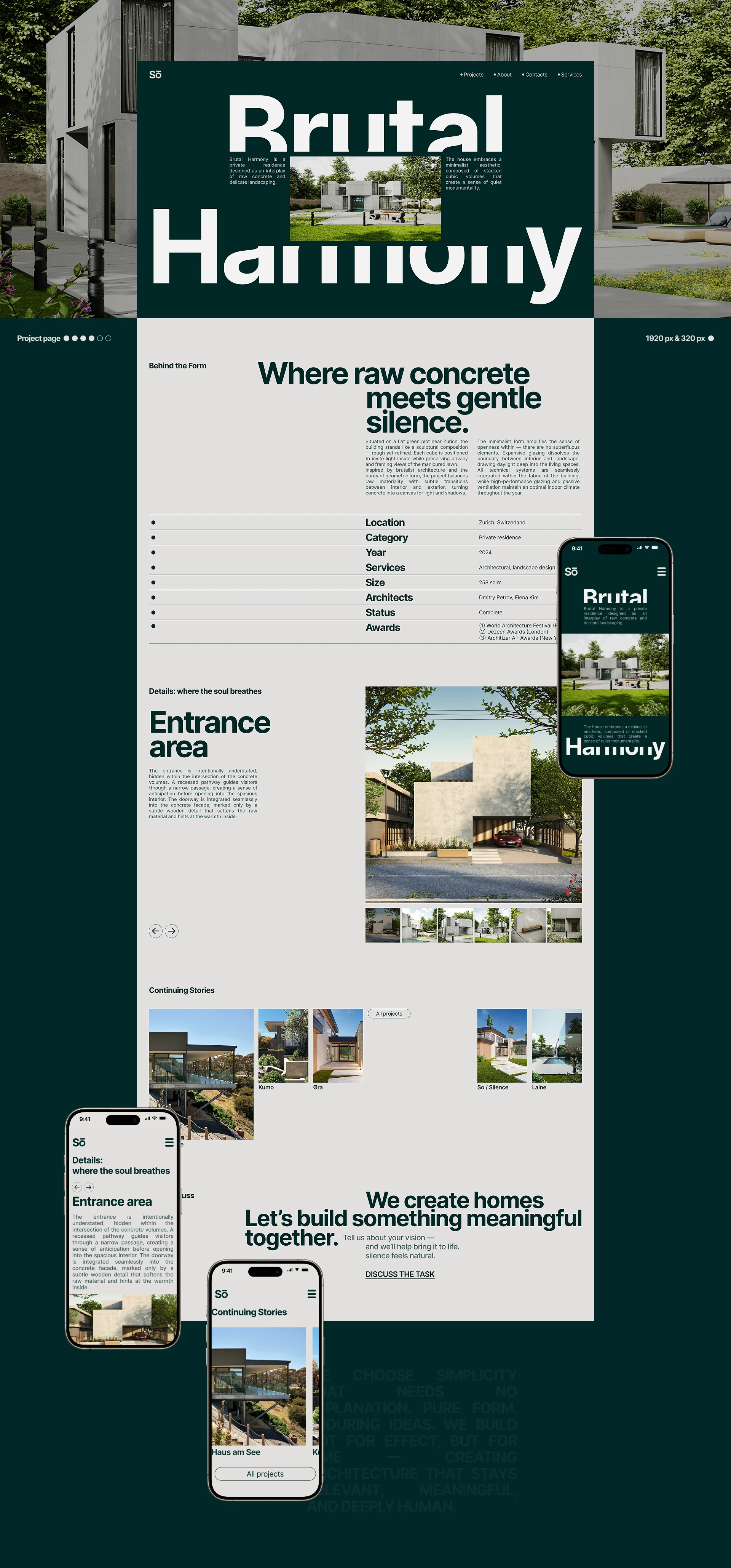 Sō | Architecture studio — Изображение №8 — Интерфейсы, Анимация на Dprofile