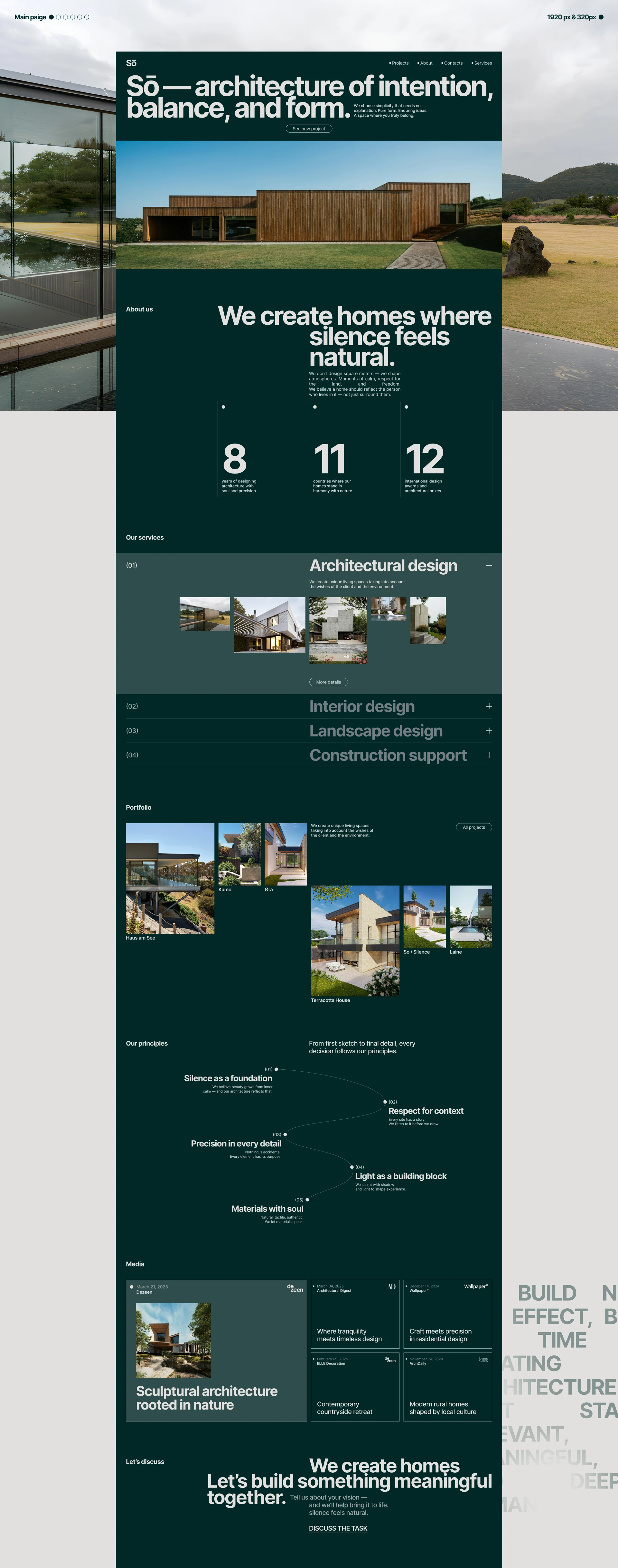 Sō | Architecture studio — Изображение №3 — Интерфейсы, Анимация на Dprofile