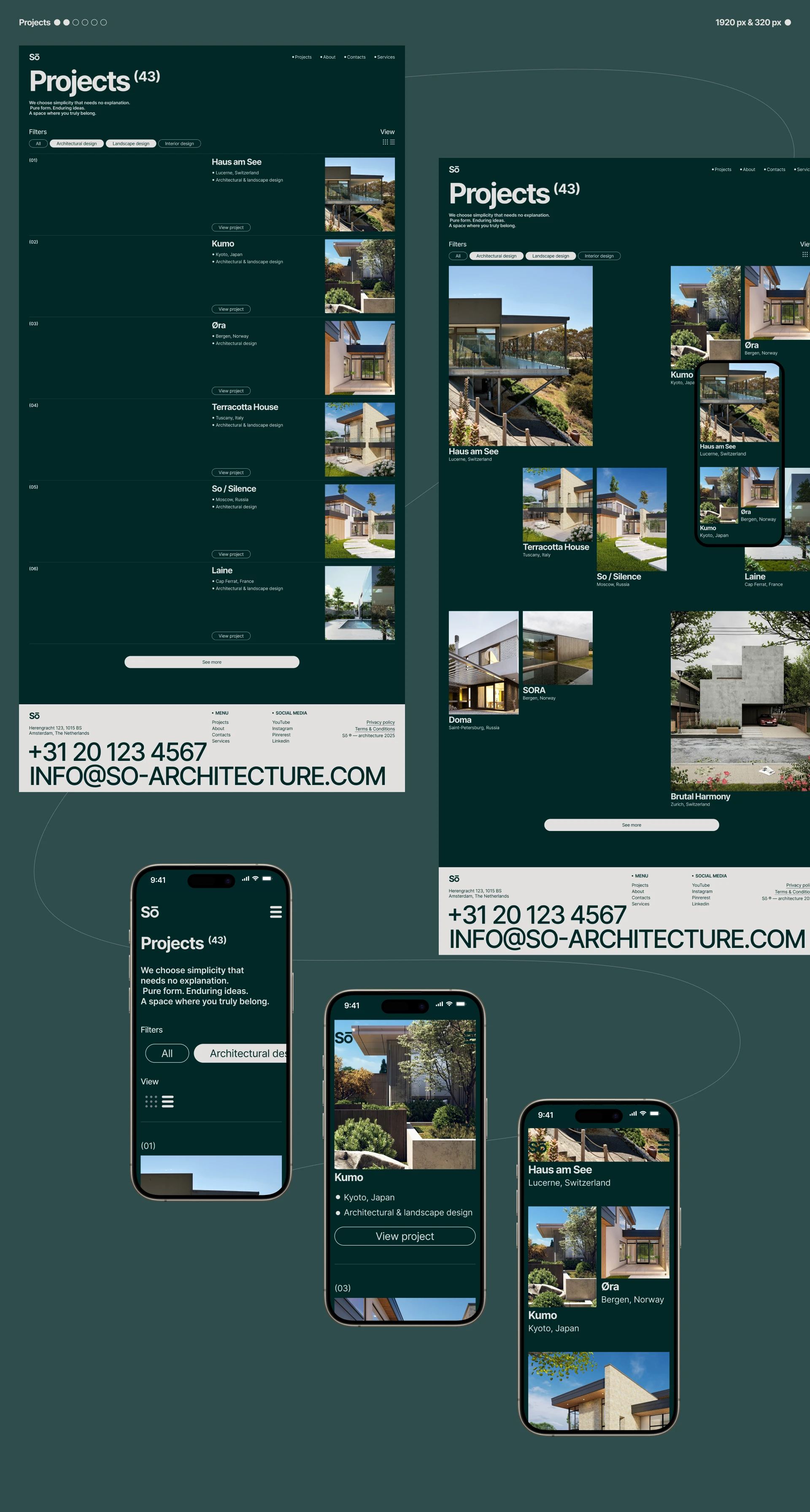 Sō | Architecture studio — Изображение №6 — Интерфейсы, Анимация на Dprofile