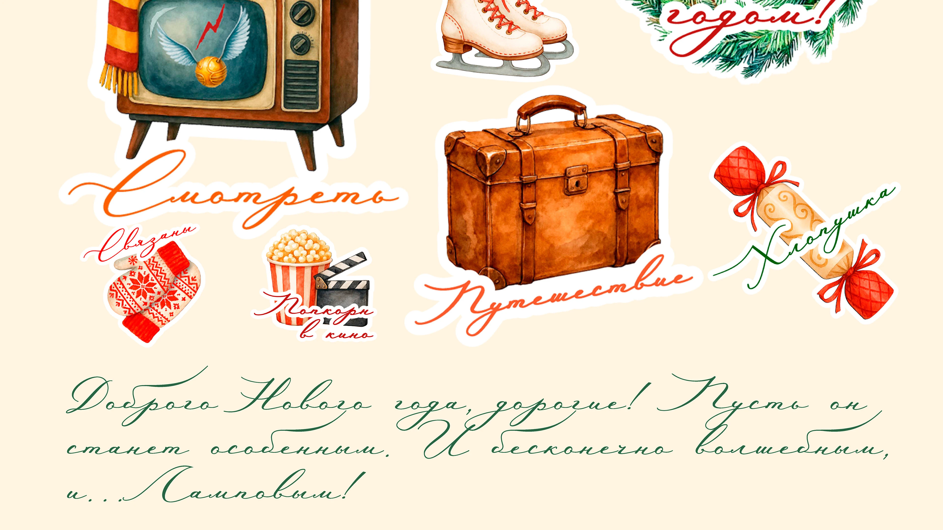 Новогодние стикеры для тг, ч.2 — Изображение №6 — Иллюстрация, Графика на Dprofile