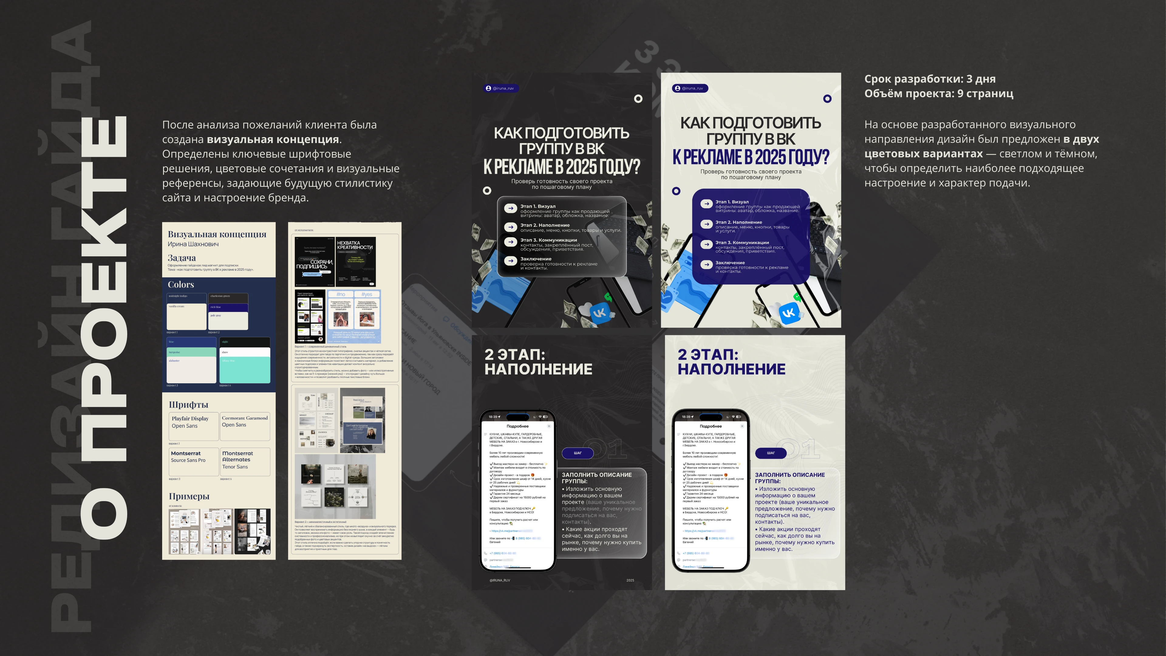 Дизайн оформление гайда | Чек-лист по таргету ВК — Изображение №3 — Интерфейсы, Брендинг на Dprofile