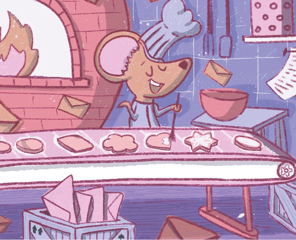 Мышка почтальон кулинарит — Иллюстрация на Dprofile