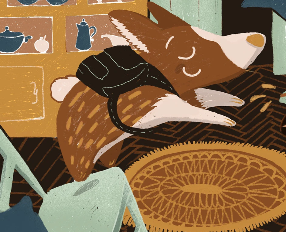 Игривый и целеустремленный пёс — Иллюстрация на Dprofile