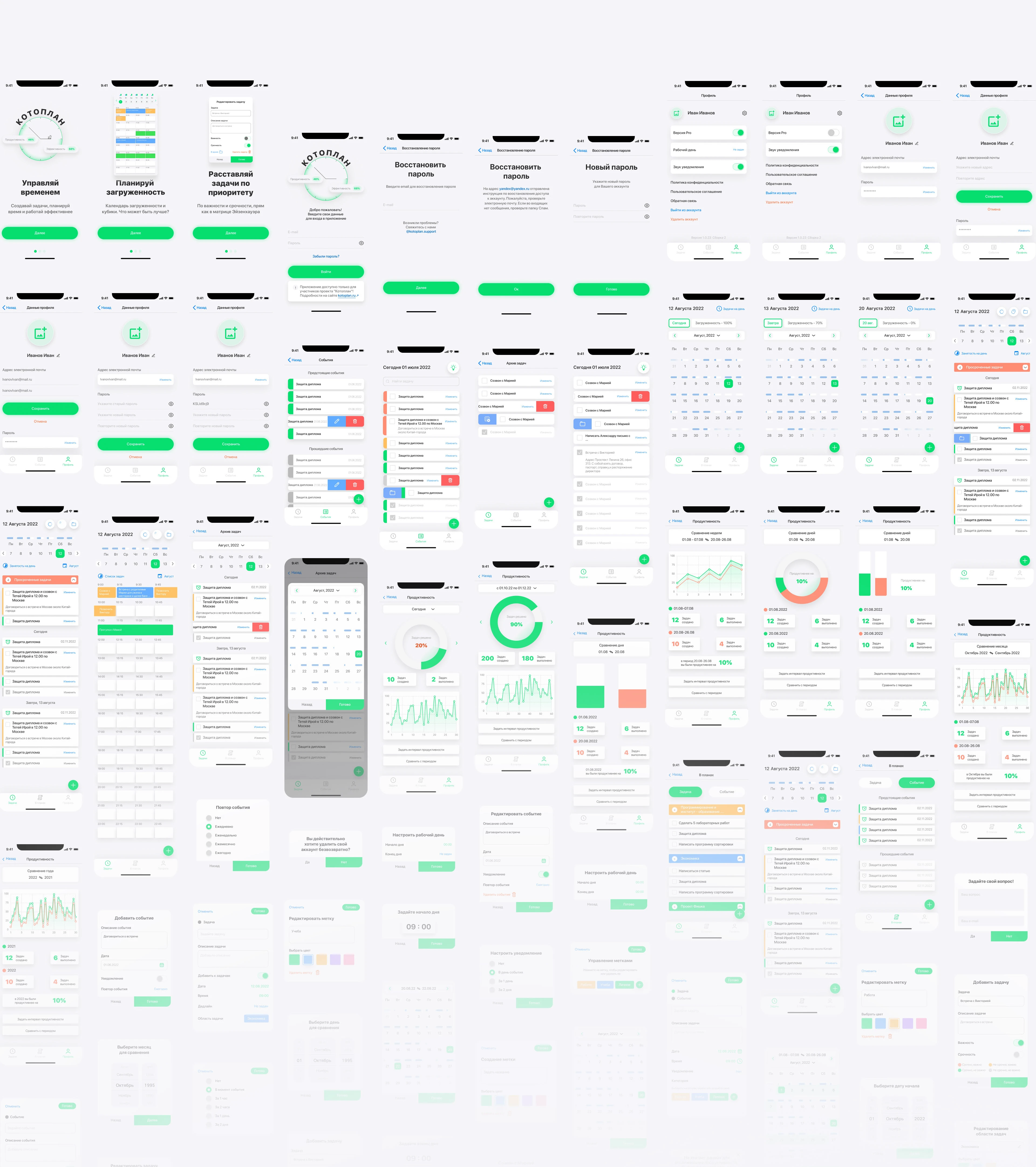КОТОПЛАН — UX/UI Design of Smart Daily Planner App — Изображение №12 — Интерфейсы на Dprofile