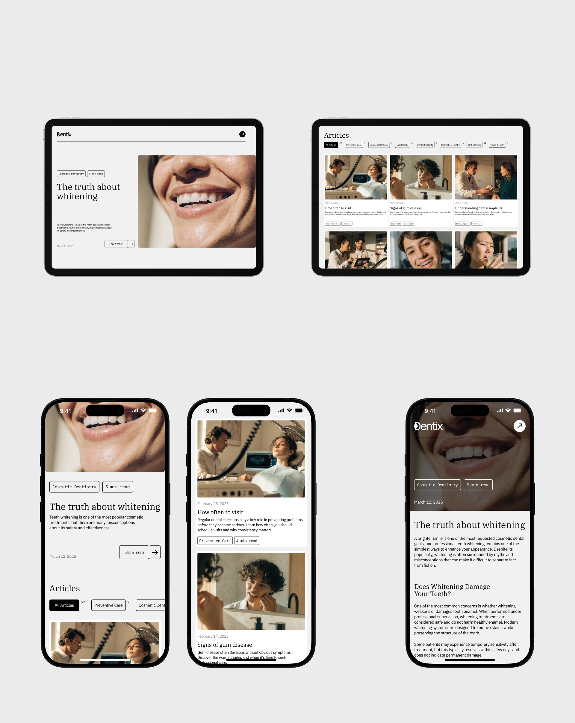 Dentix | Dental Clinic — Изображение №12 — Интерфейсы, Анимация на Dprofile