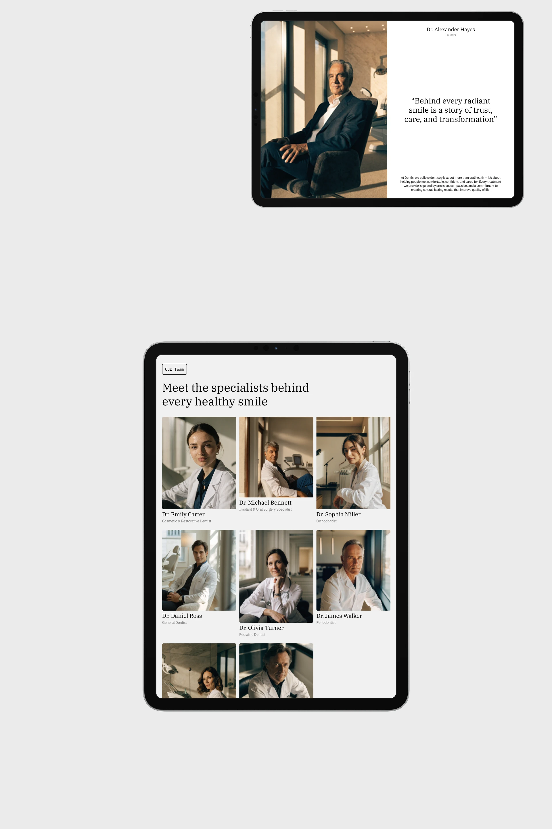 Dentix | Dental Clinic — Изображение №10 — Интерфейсы, Анимация на Dprofile